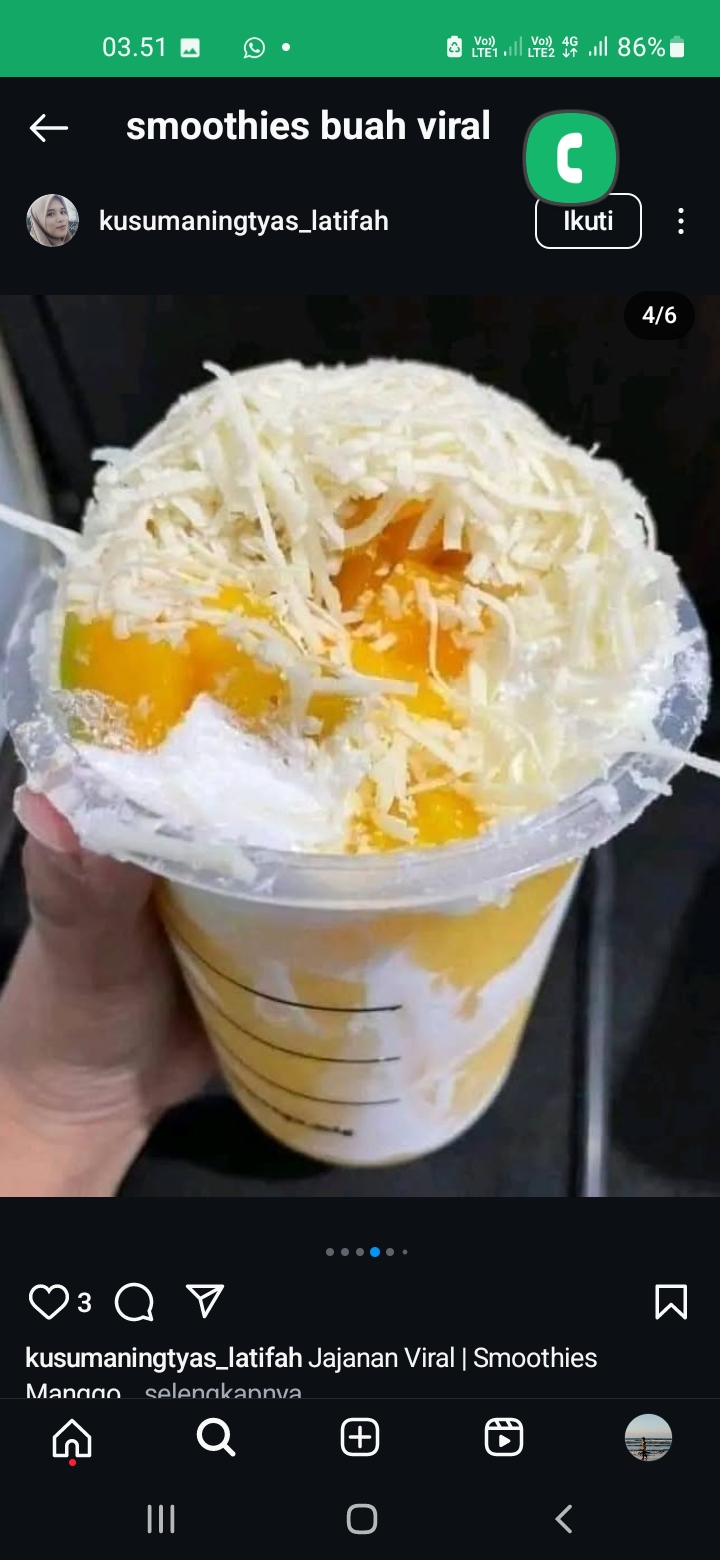 Resep Takjil smoothies buah viral