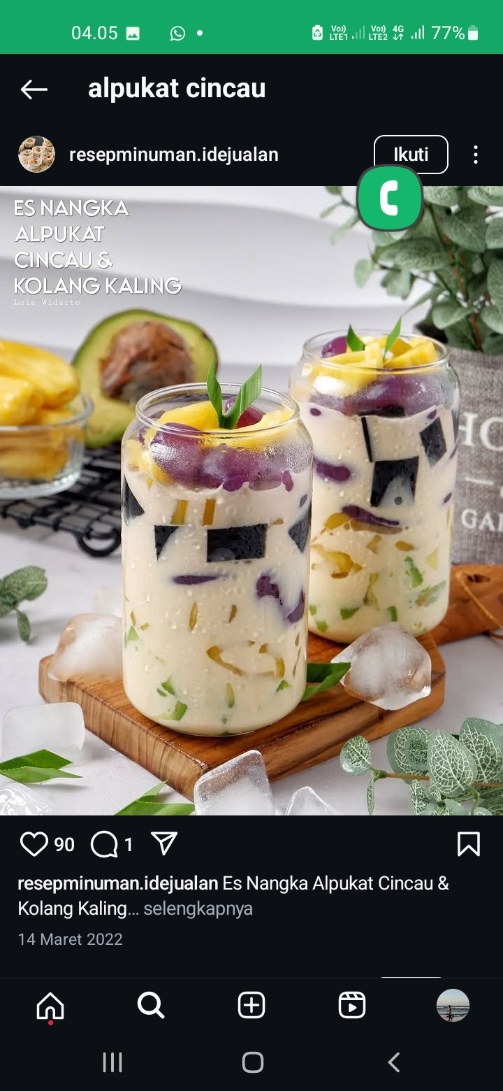 Es Alpukat Cincau yang super enak buat buka puasa