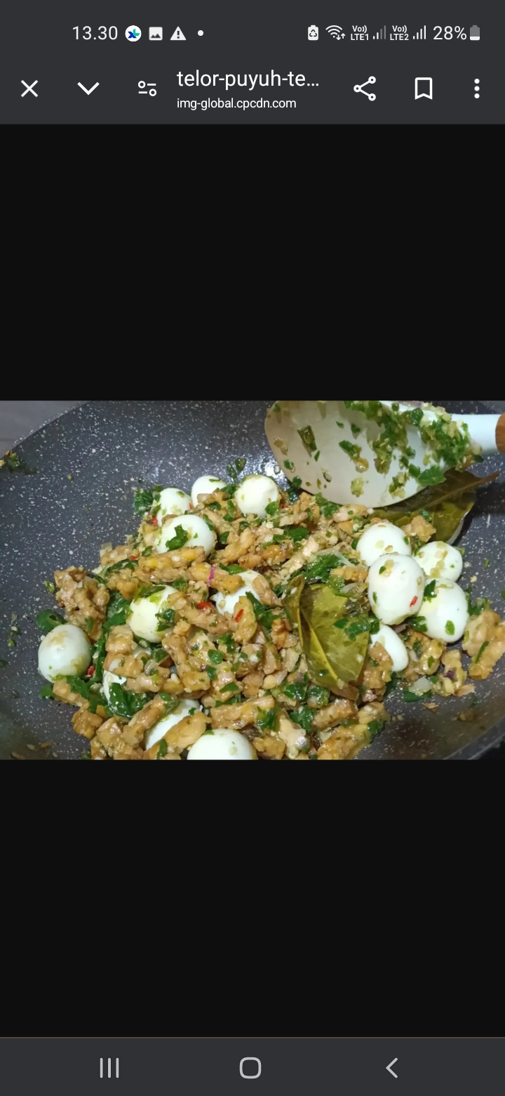 Telur puyuh tempe oseng