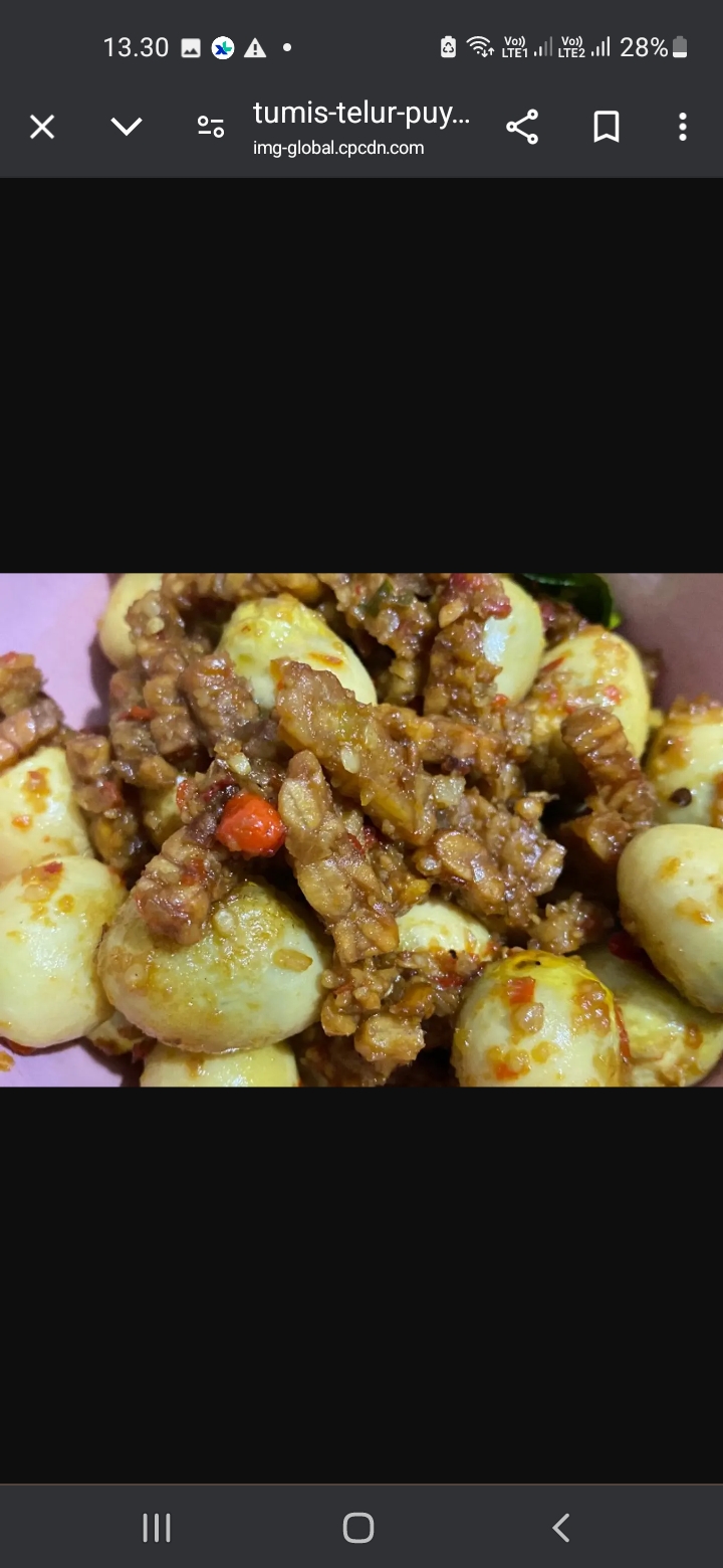 Telur puyuh tempe oseng super enak