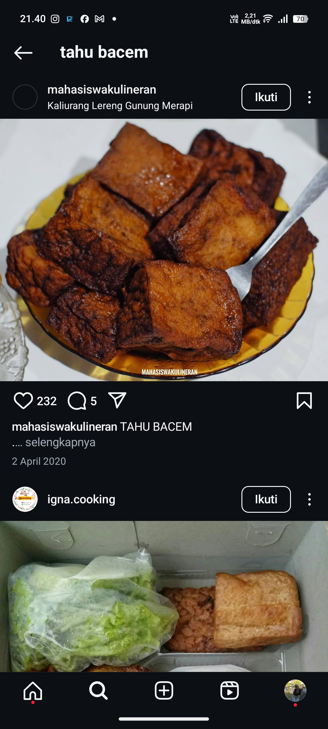 Ilustrasi Tahu Bacem Bumbu Tumis