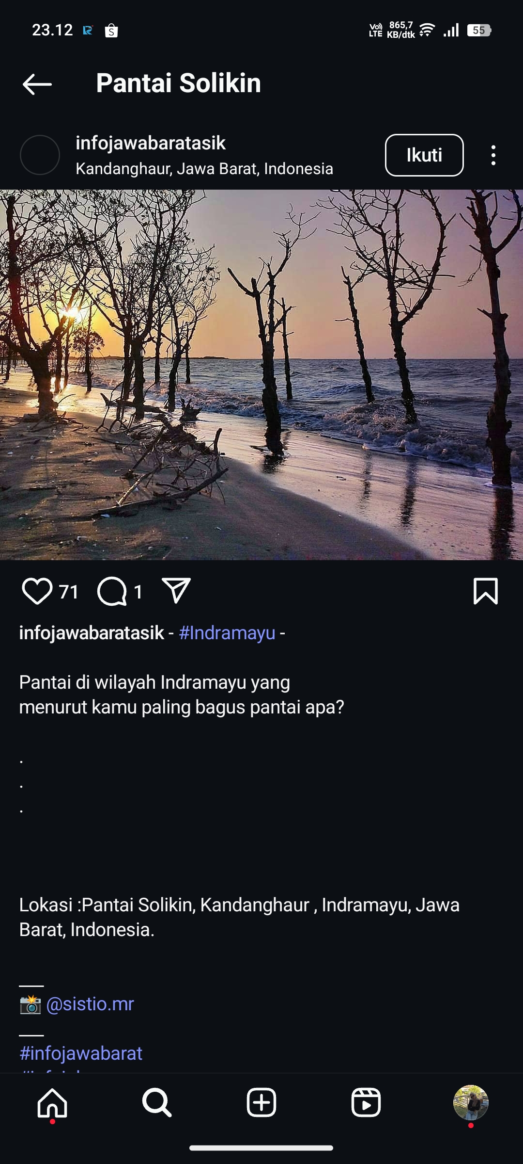 Pantai Solikin, Indramayu