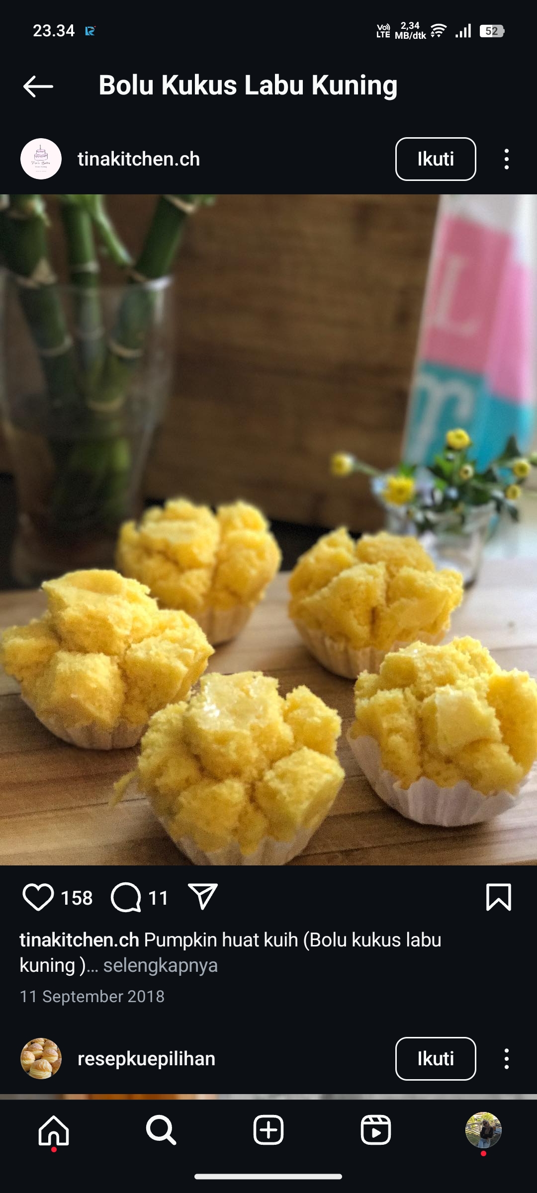 Bolu Kukus Labu Kuning