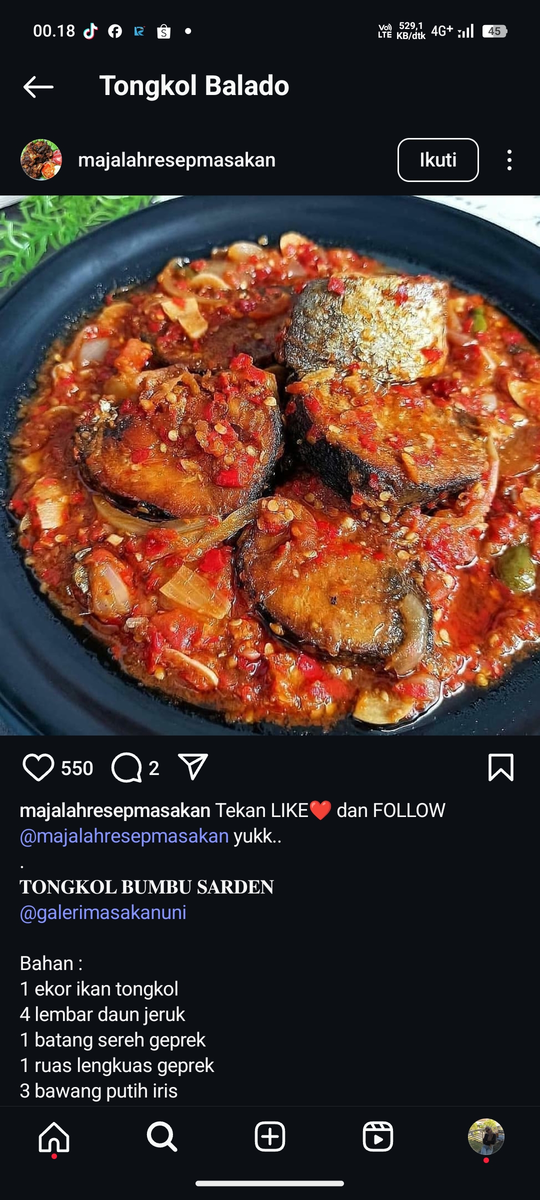 Ilustrasi Tongkol Balado