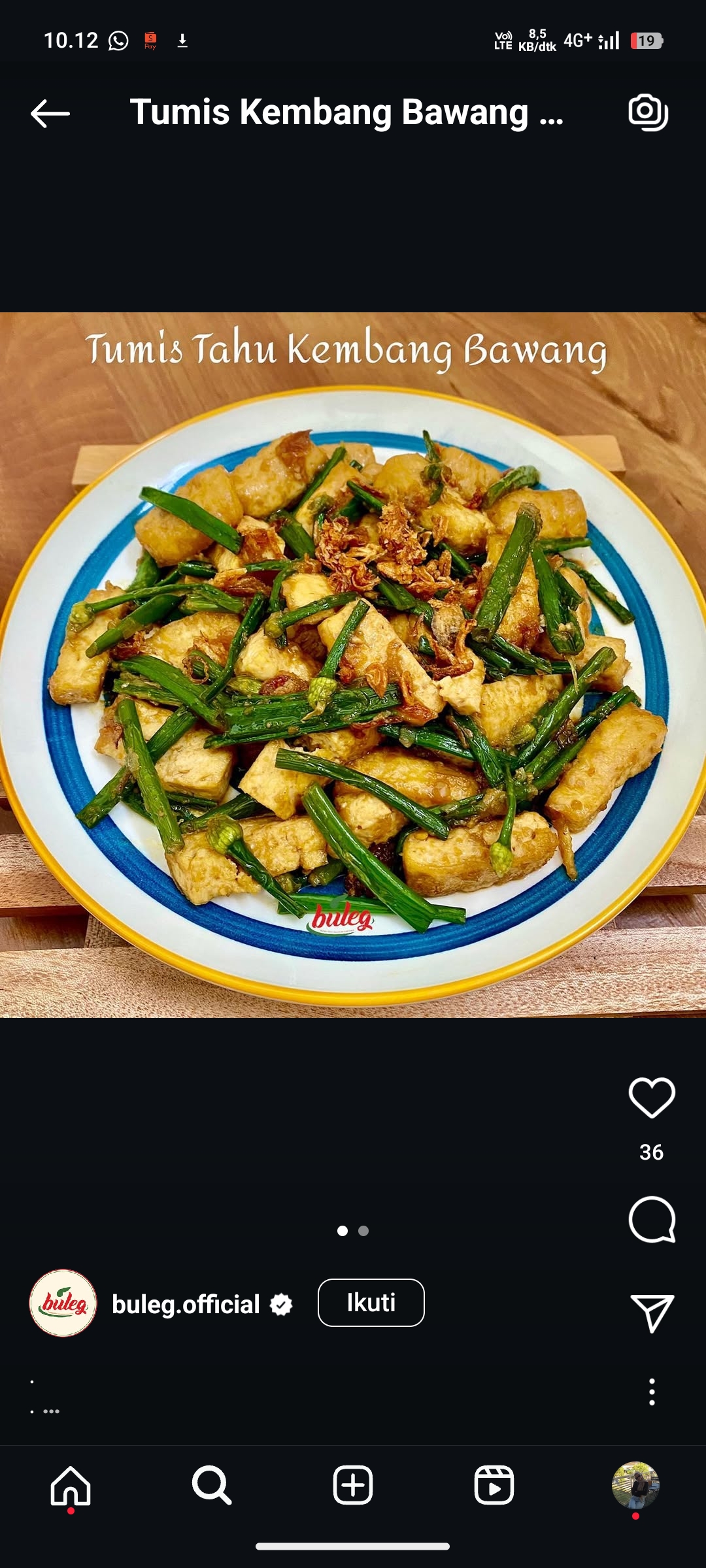 Tumis kembang bawang tahu