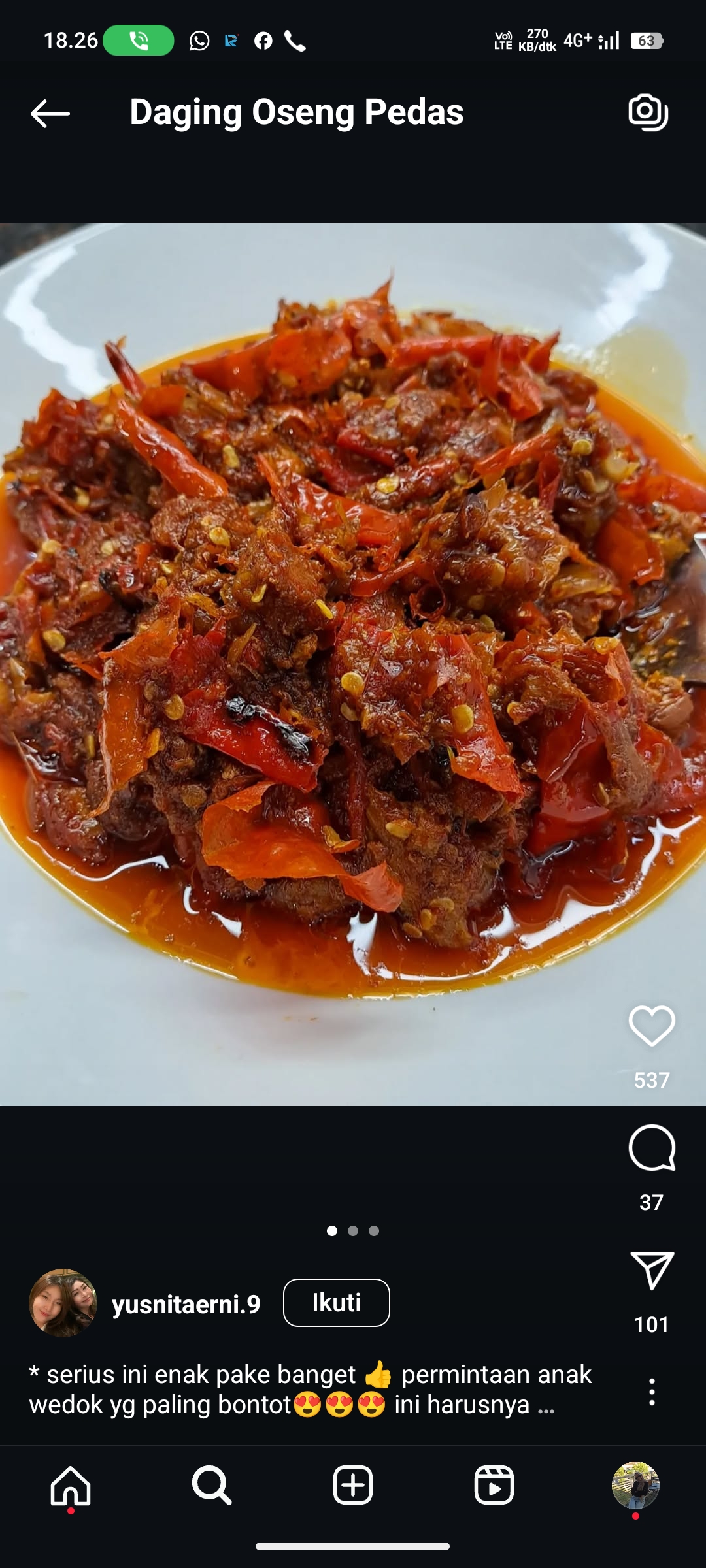 Daging Oseng Pedas