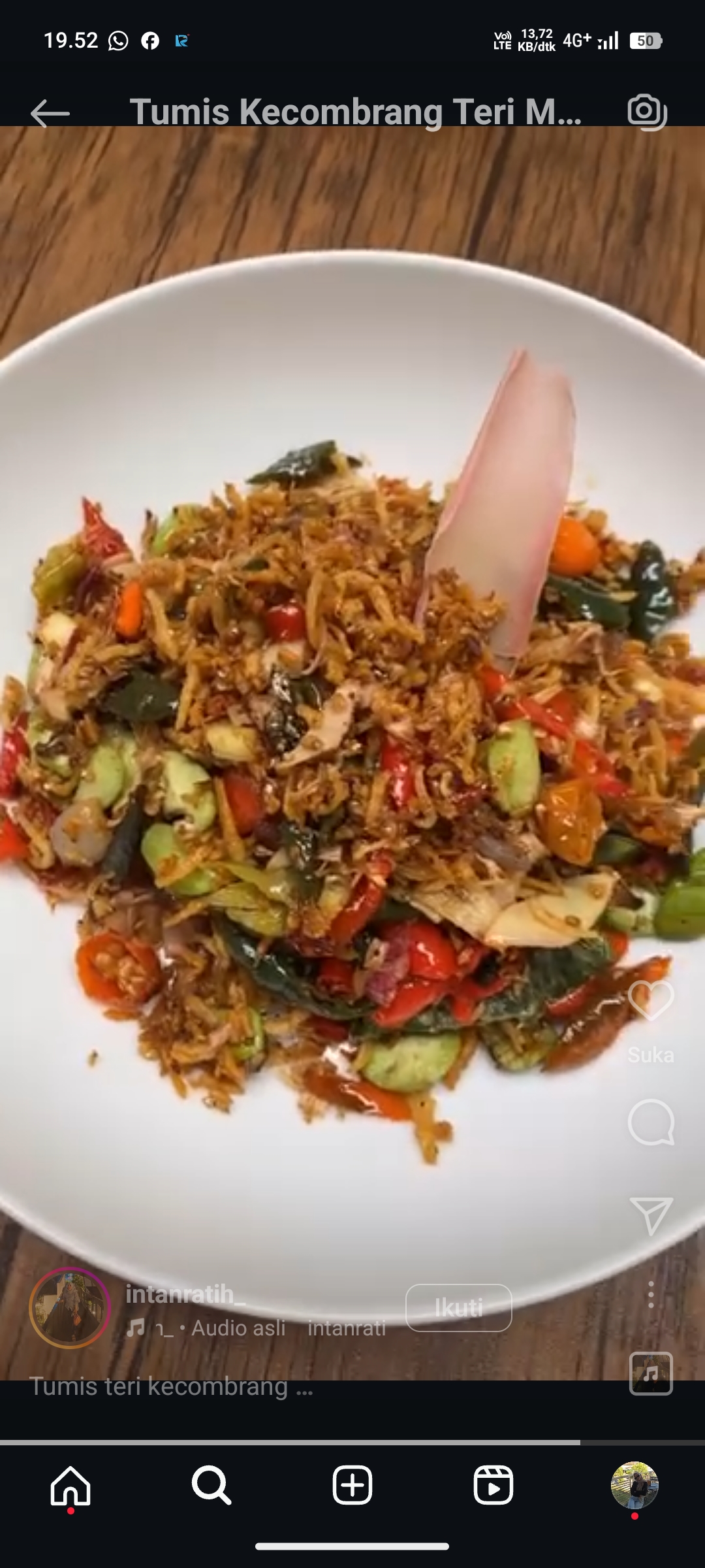 Tumis Kecombrang Teri Medan