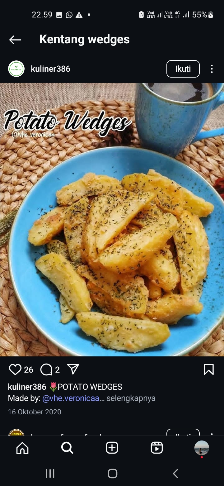 Resep Kentang wedges