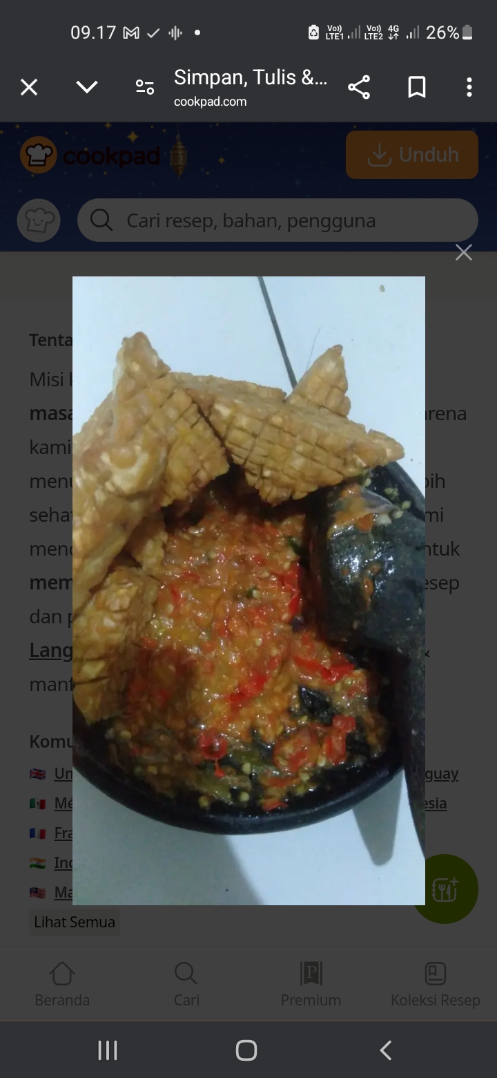 Tempe sambal terasi