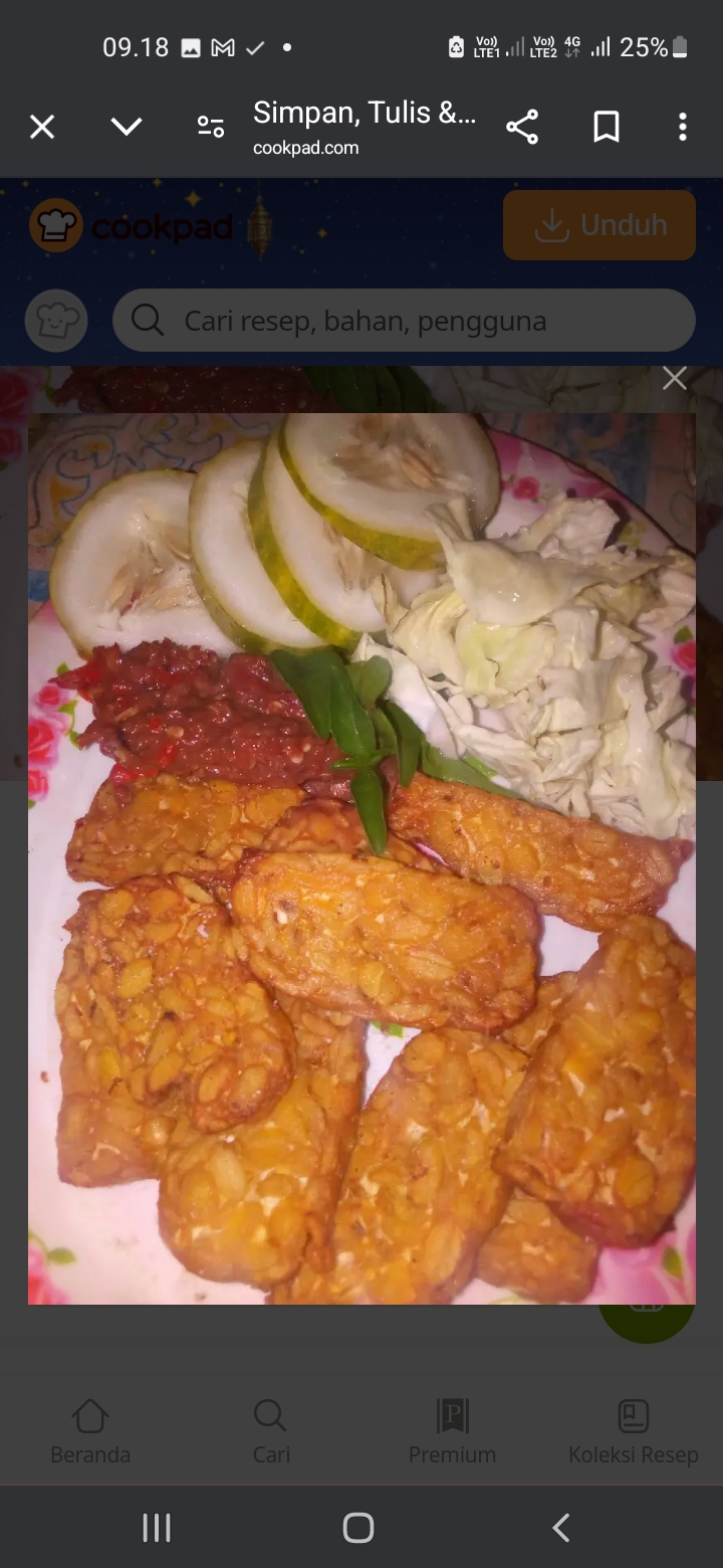 Tempe sambal terasi buat sahur