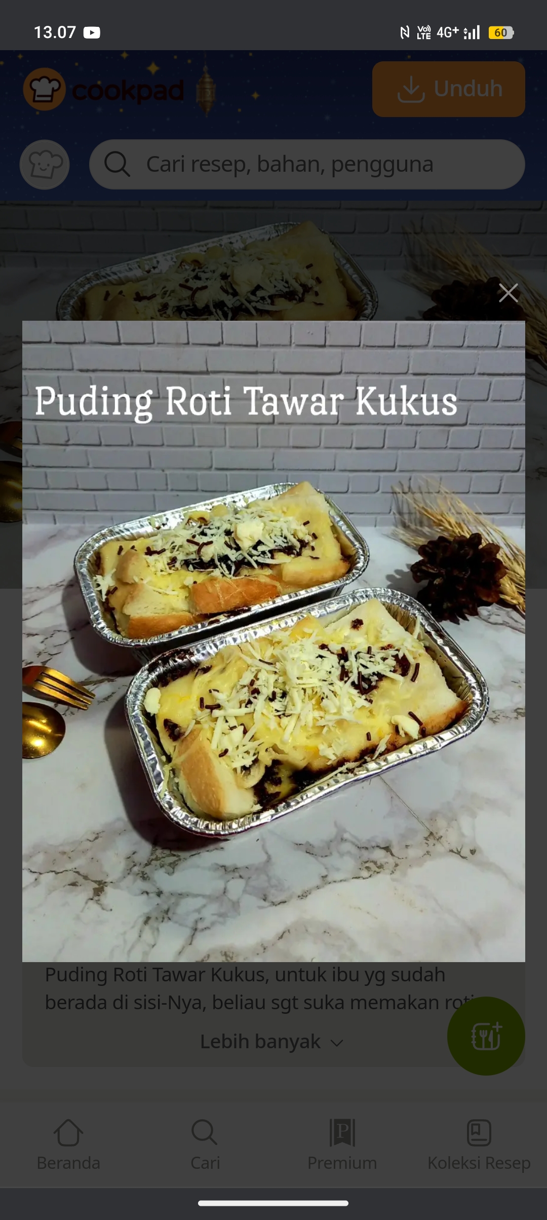 Resep Puding Roti enak