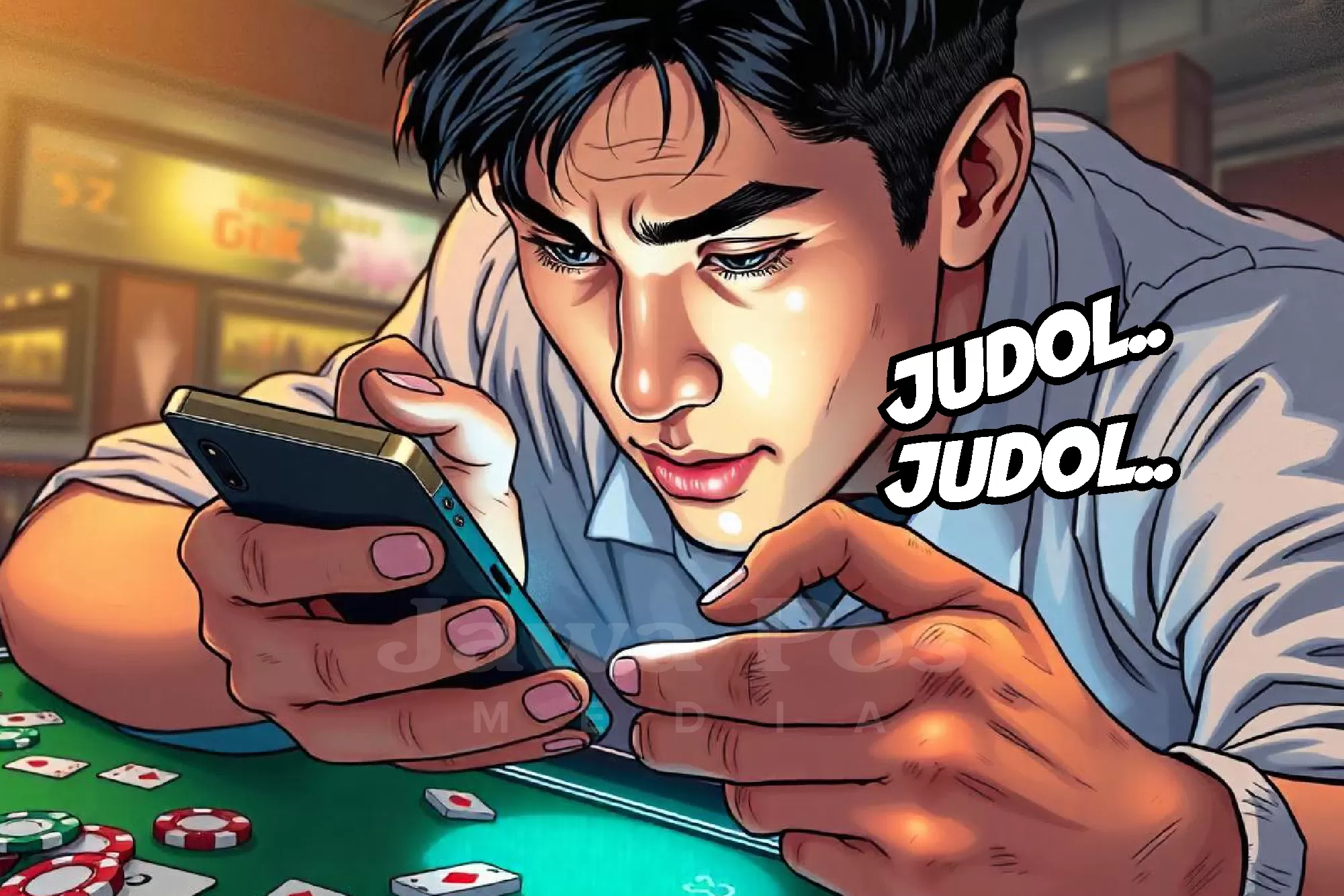 Ilustrasi judi online. (Dimas Pradipta/JawaPos.com)