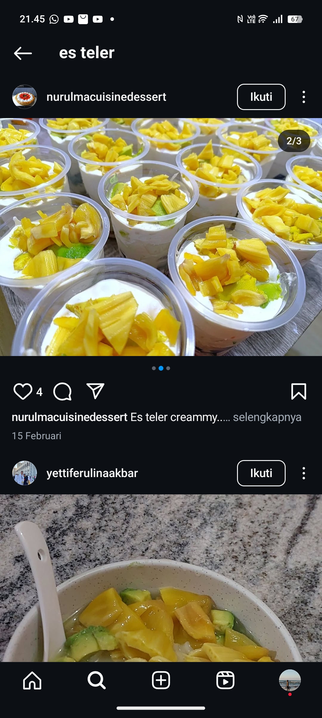 Es teler super enak