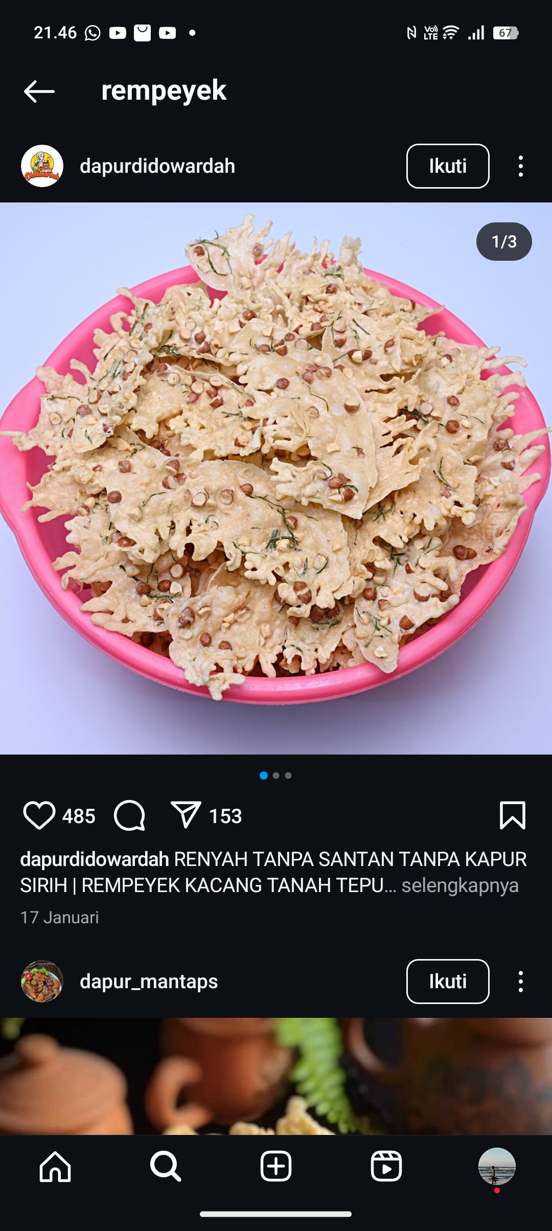 Rempeyek kacang super renyah