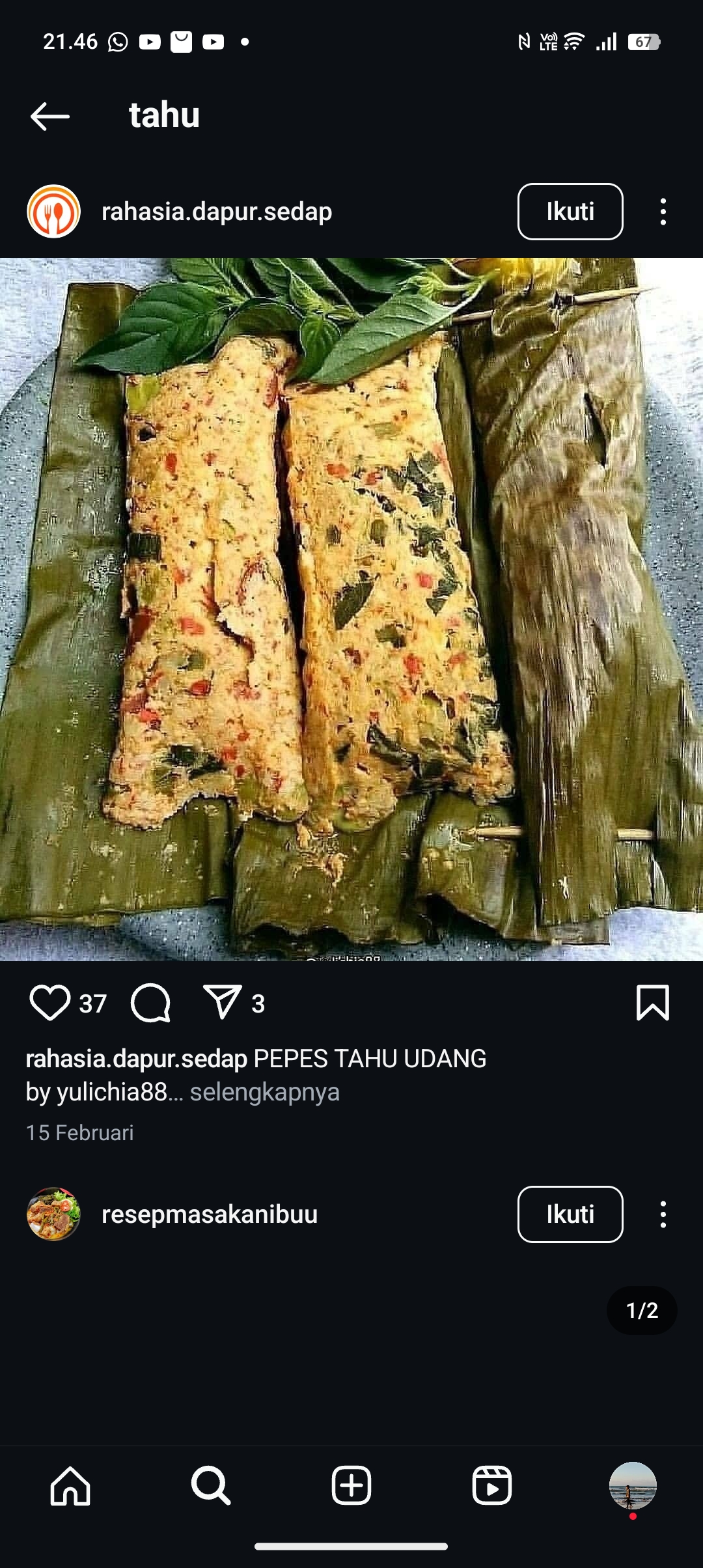 Pepes tahu super enak