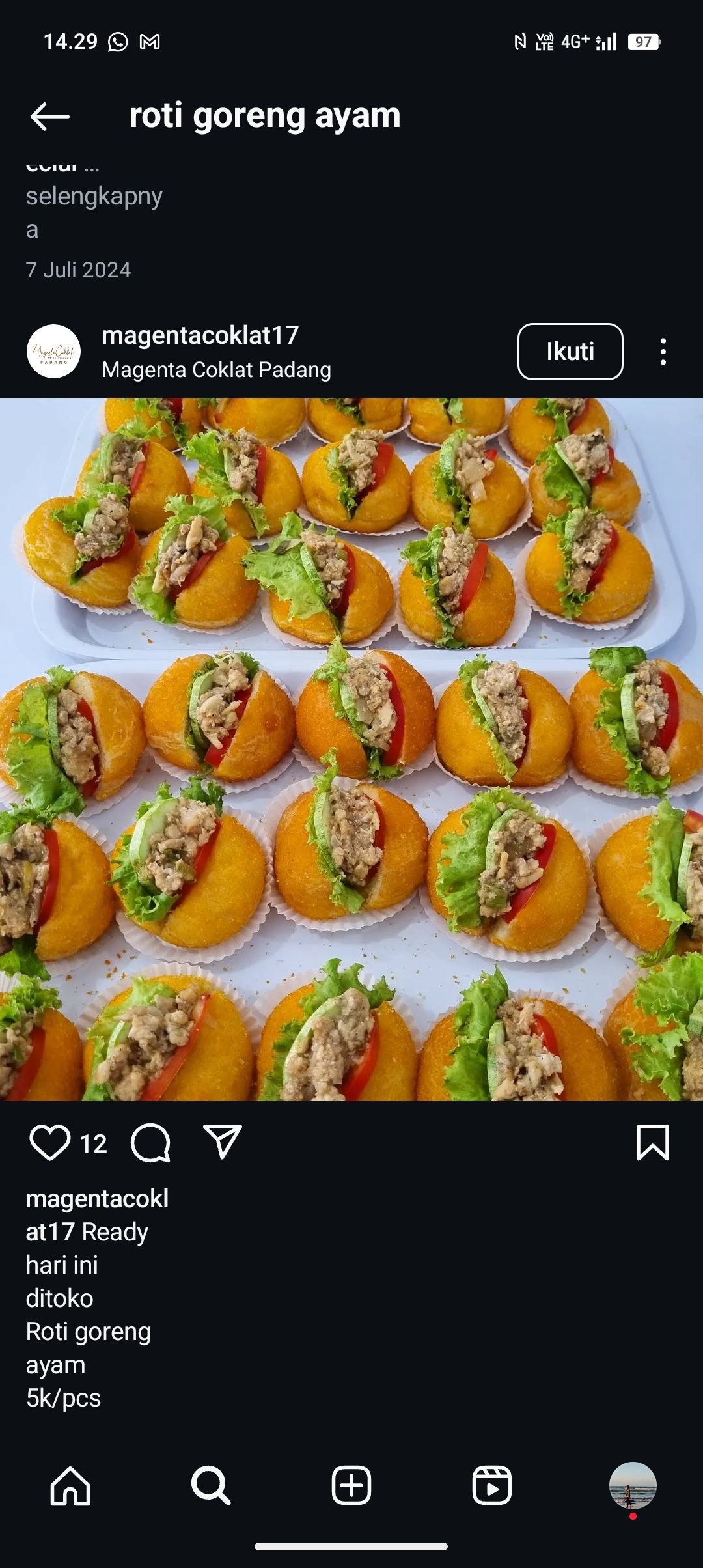 Resep roti goreng ayam