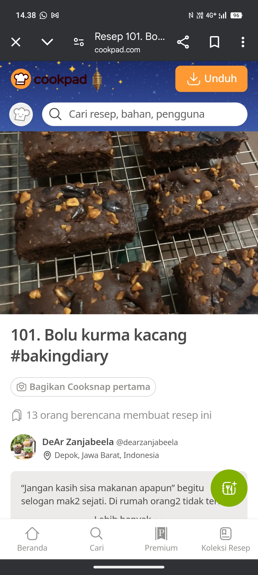 Bolu kacang kurma enak