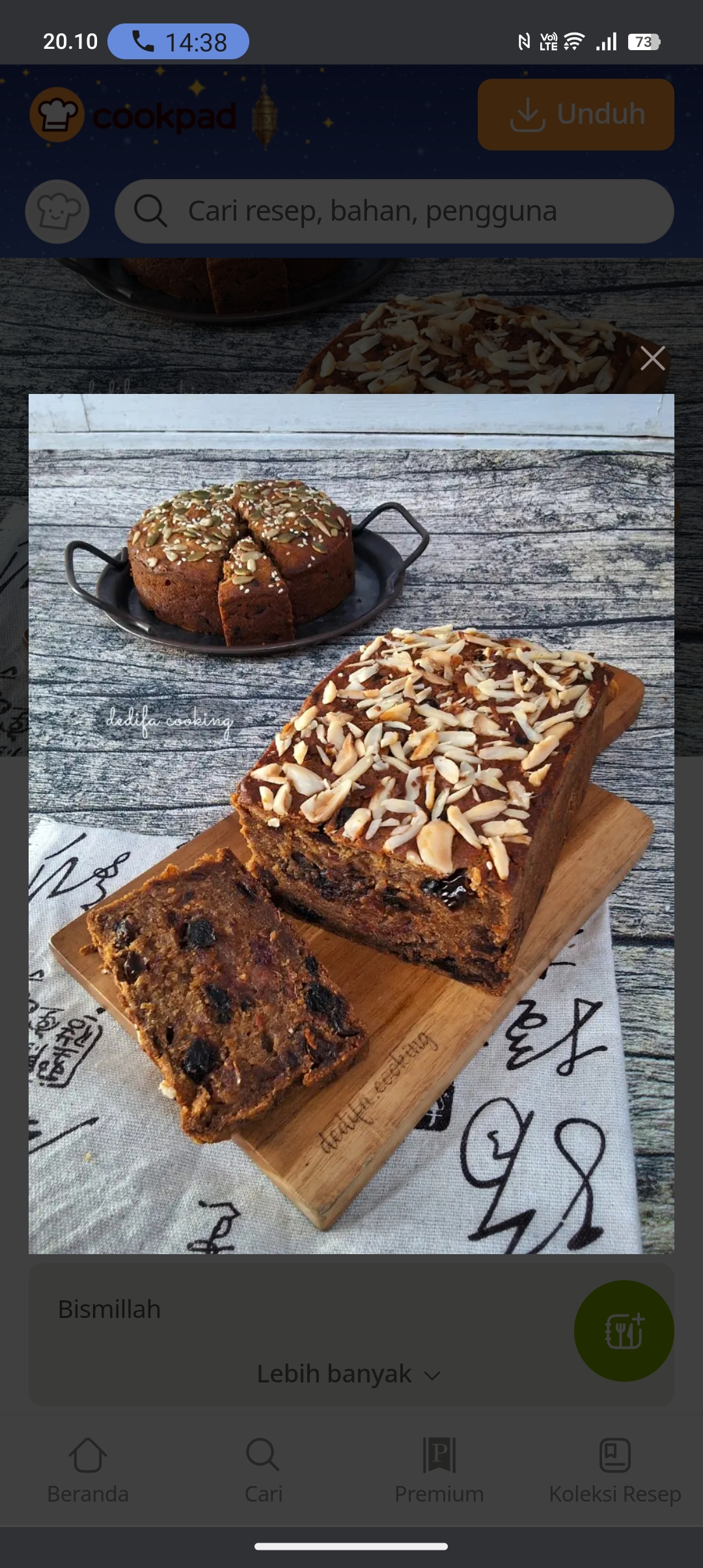 Bolu Pisang tanpa tepung enak