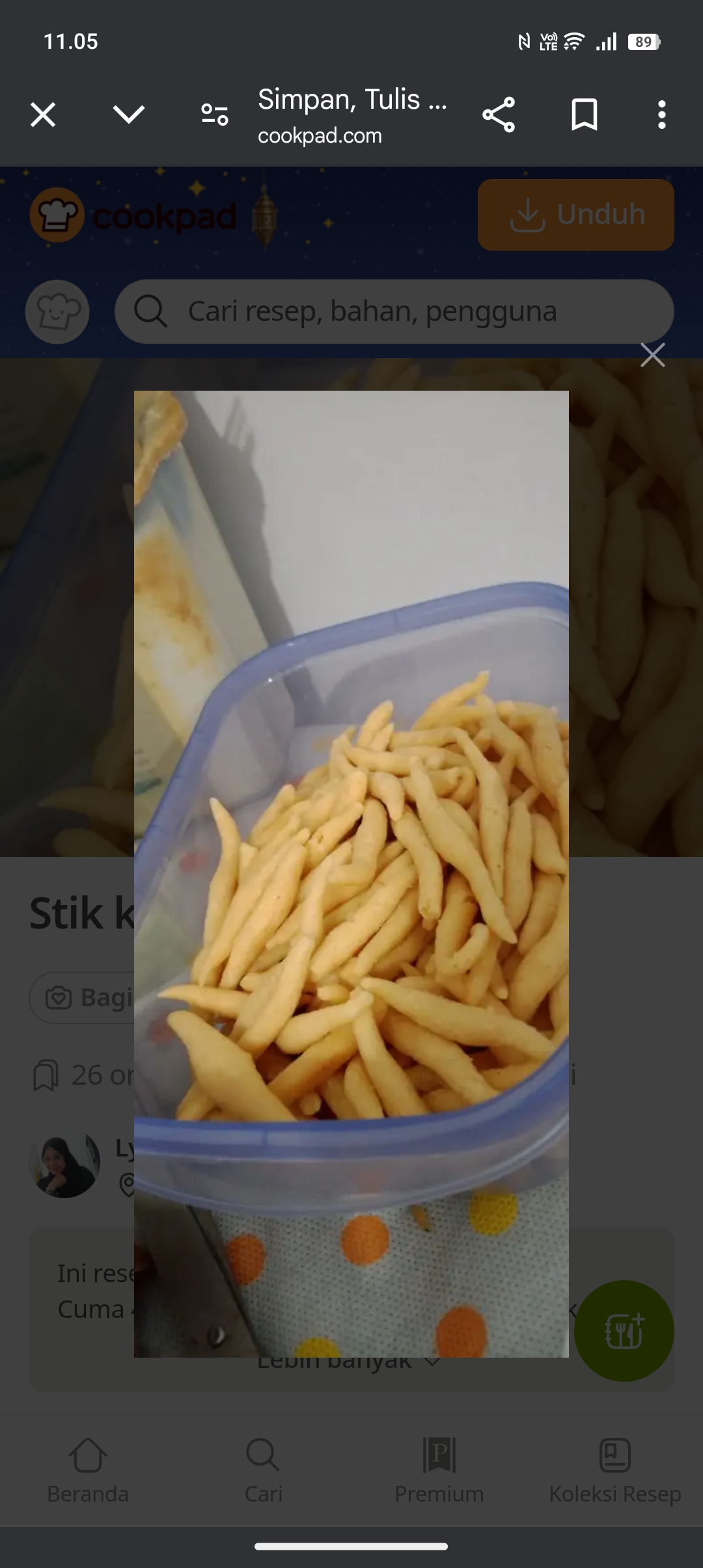 Resep Stick untuk lebaran