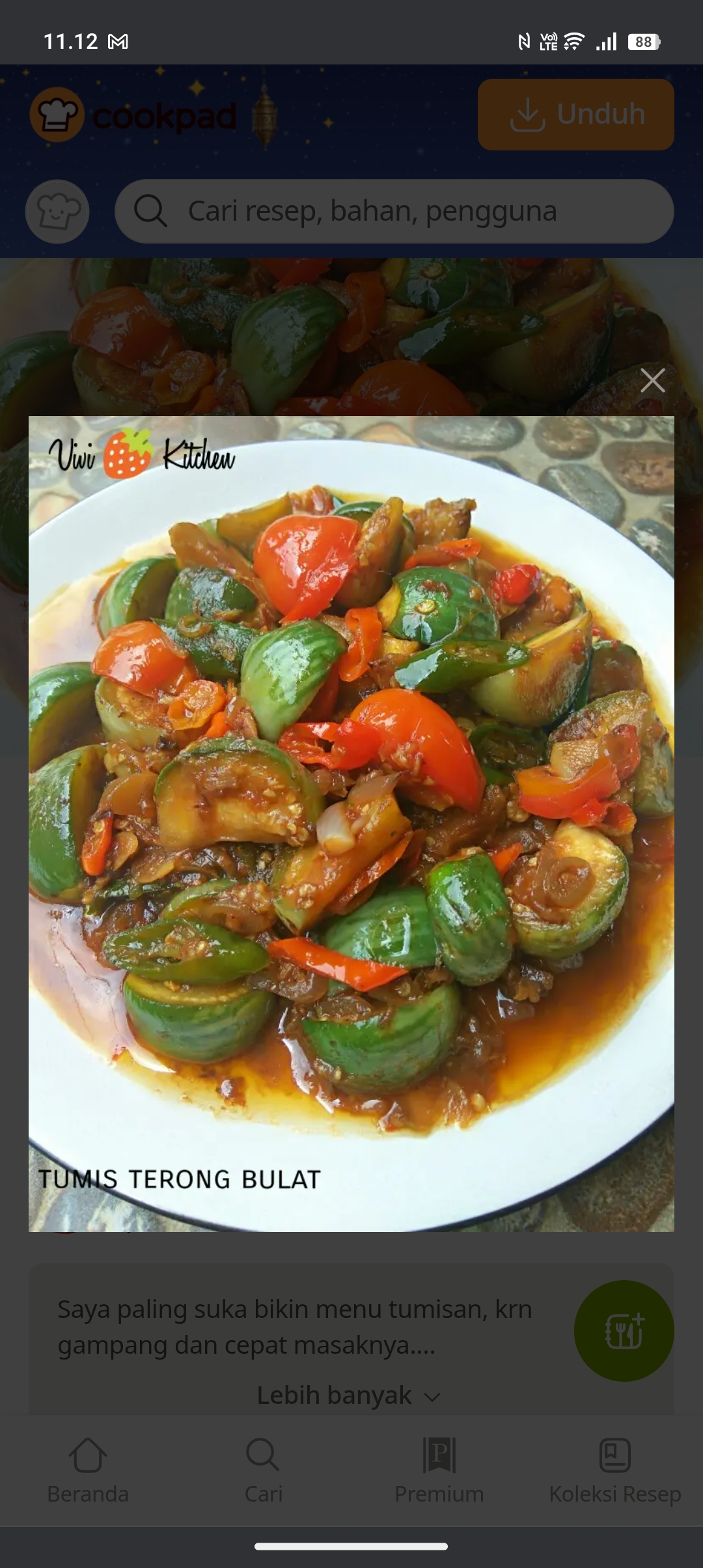 Tumis terong bulat