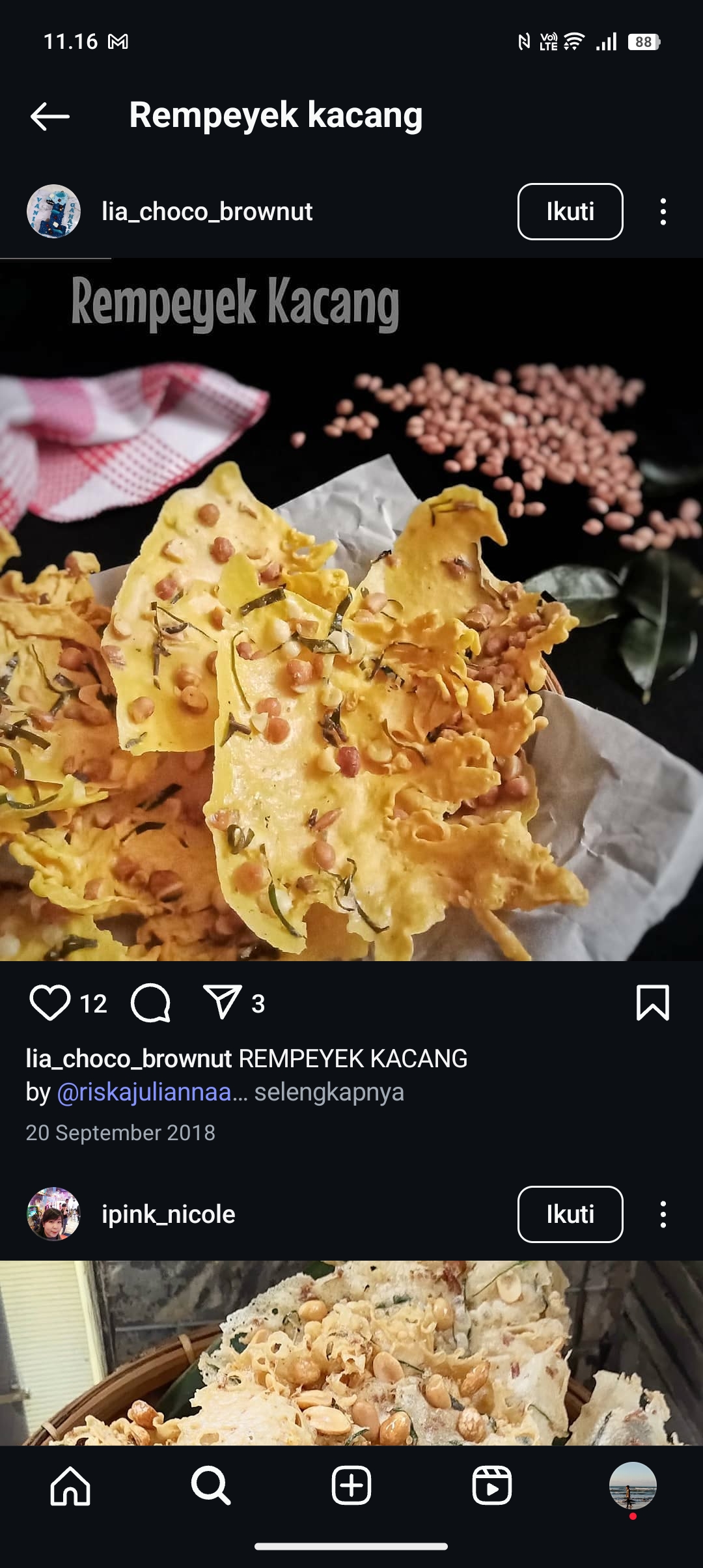 Peyek kacang renyah