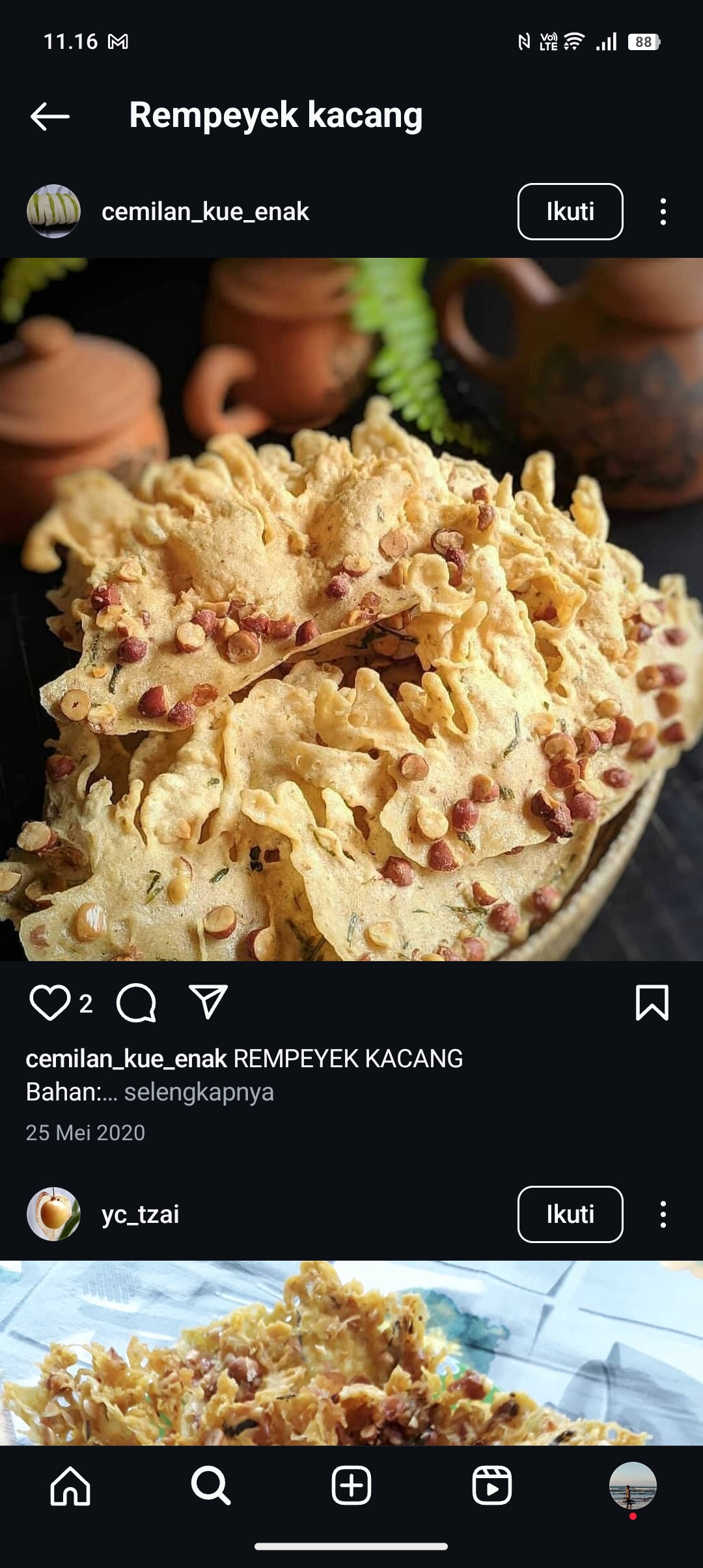 Resep Rempeyek kacang