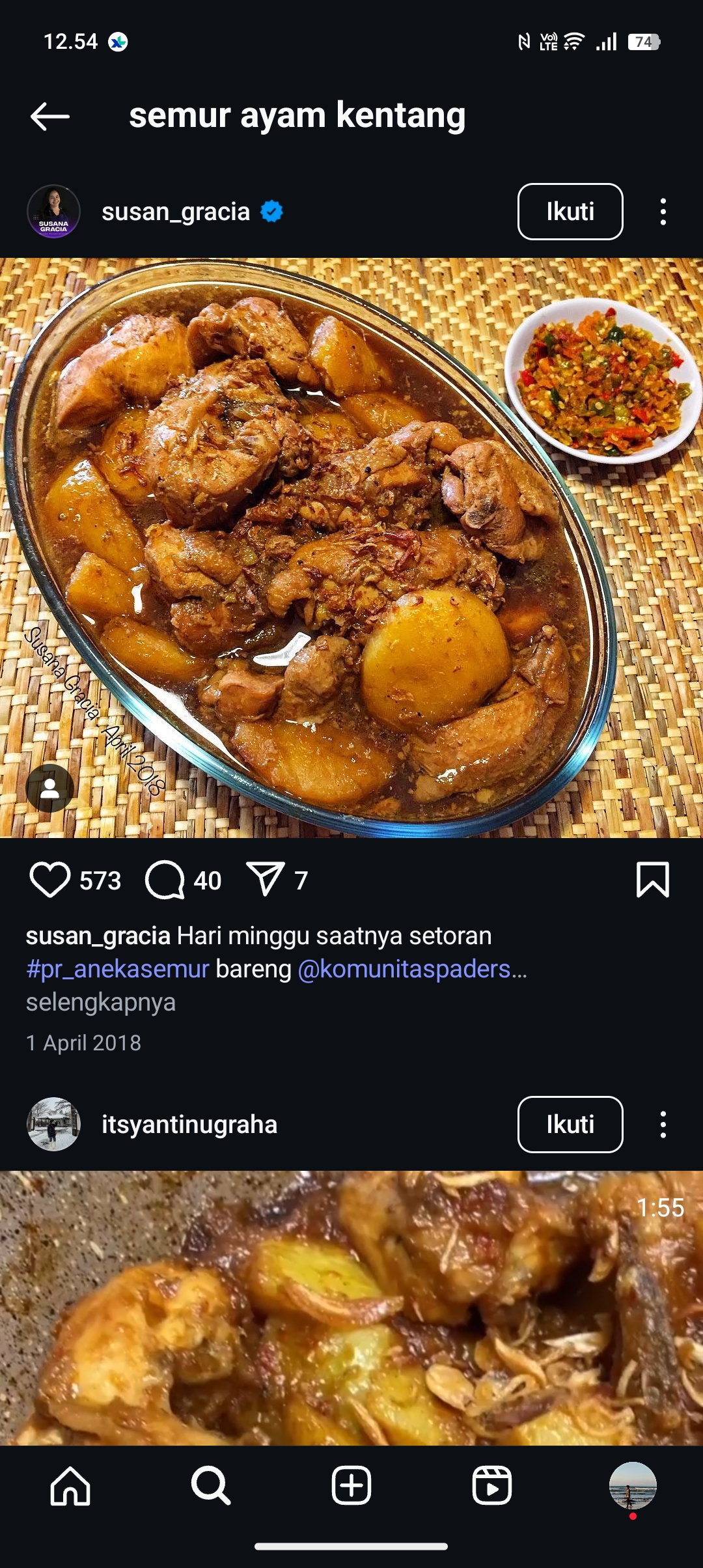 Semur Ayam kentang