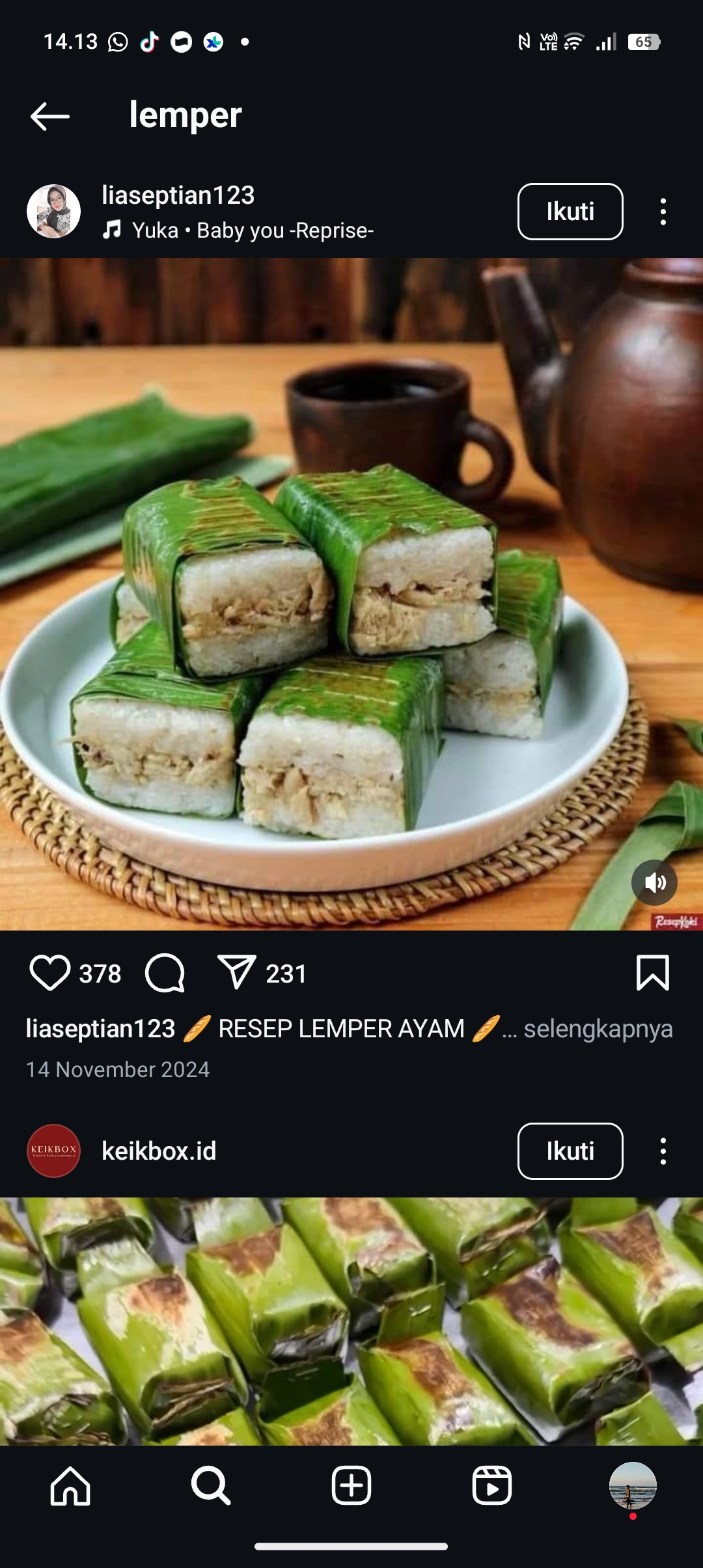 Resep lemper daging ayam