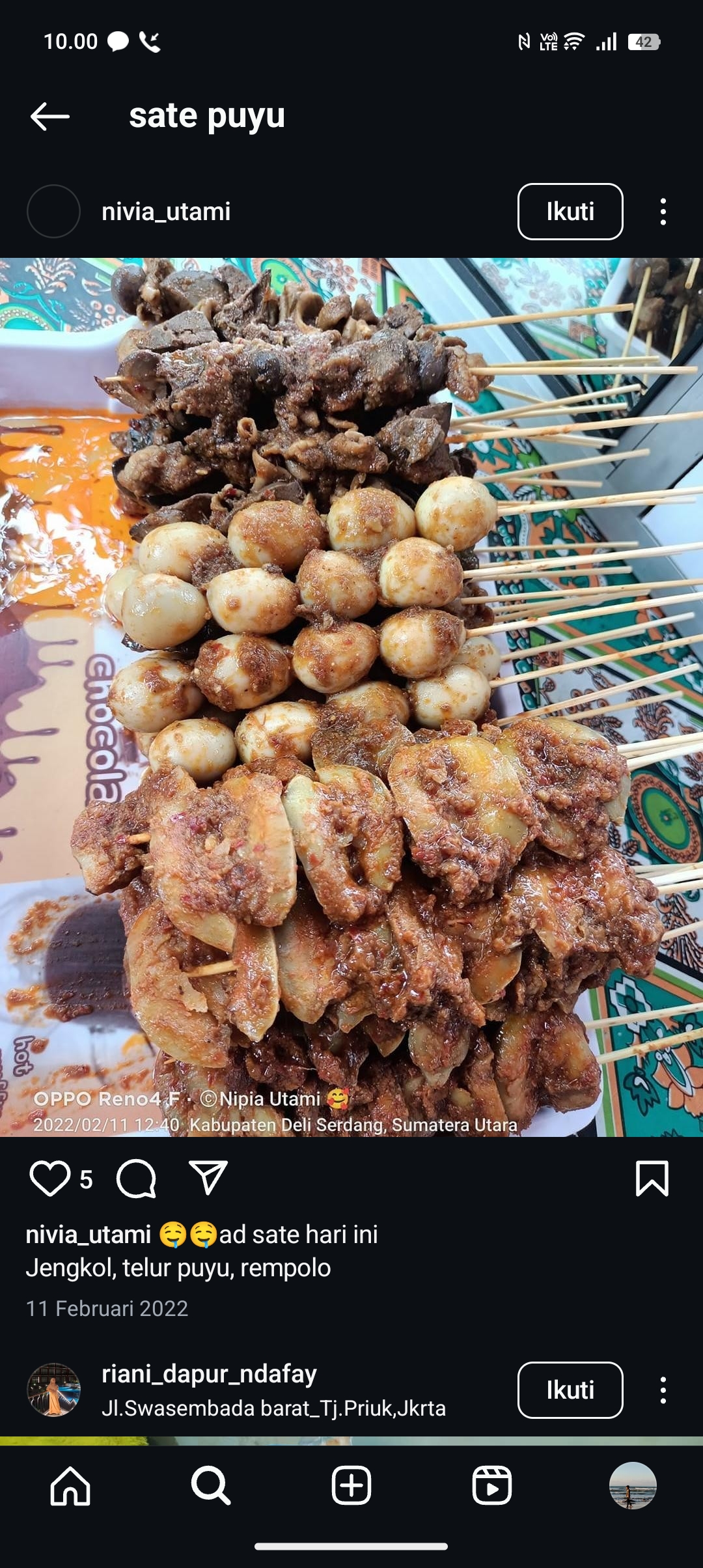 Telur puyuh bakar