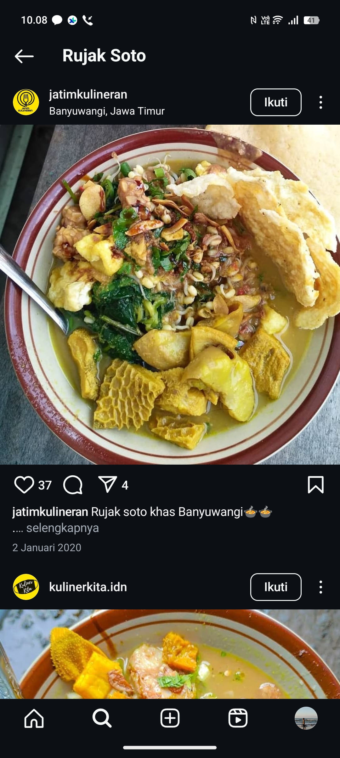 Rujak Soto khas Banyuwangi