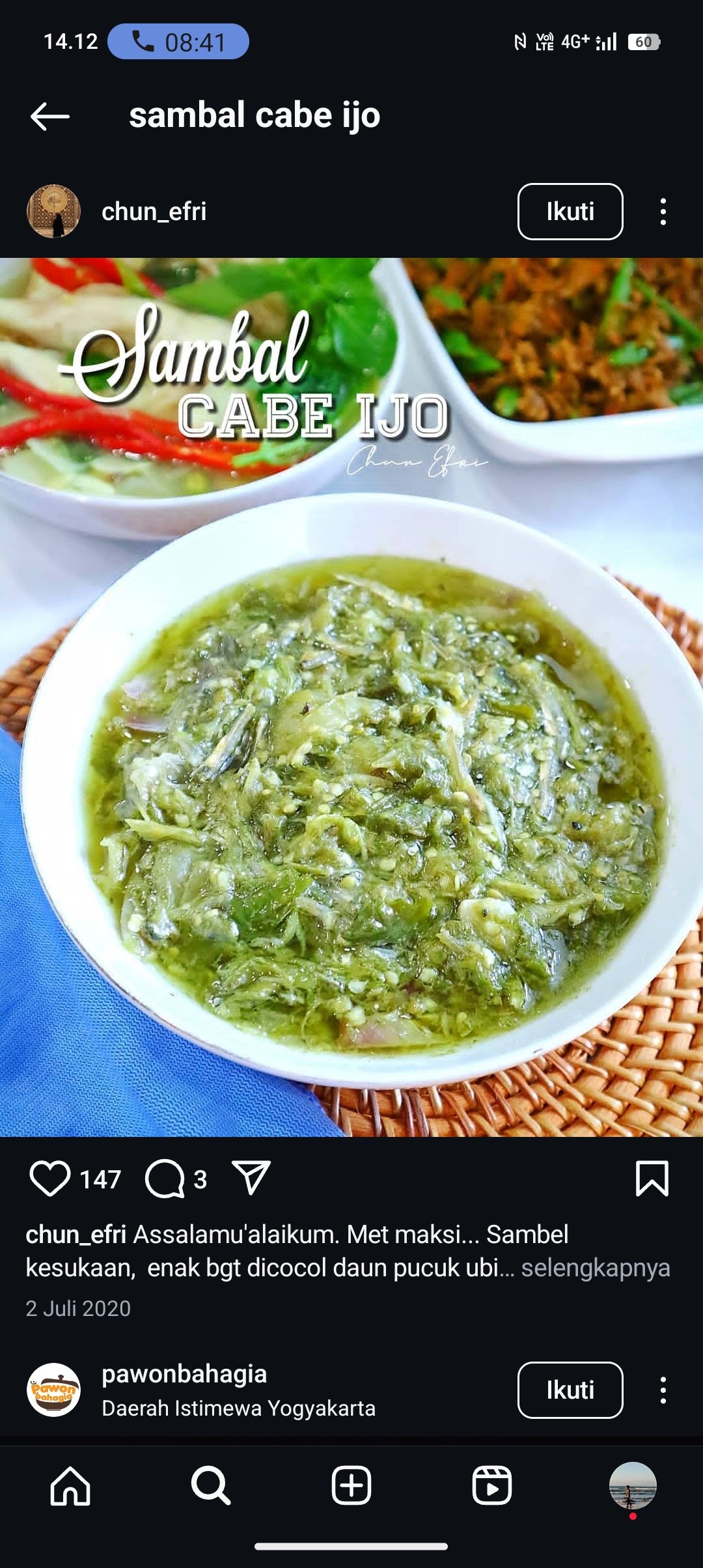 Sambal Cabe ijo super enak