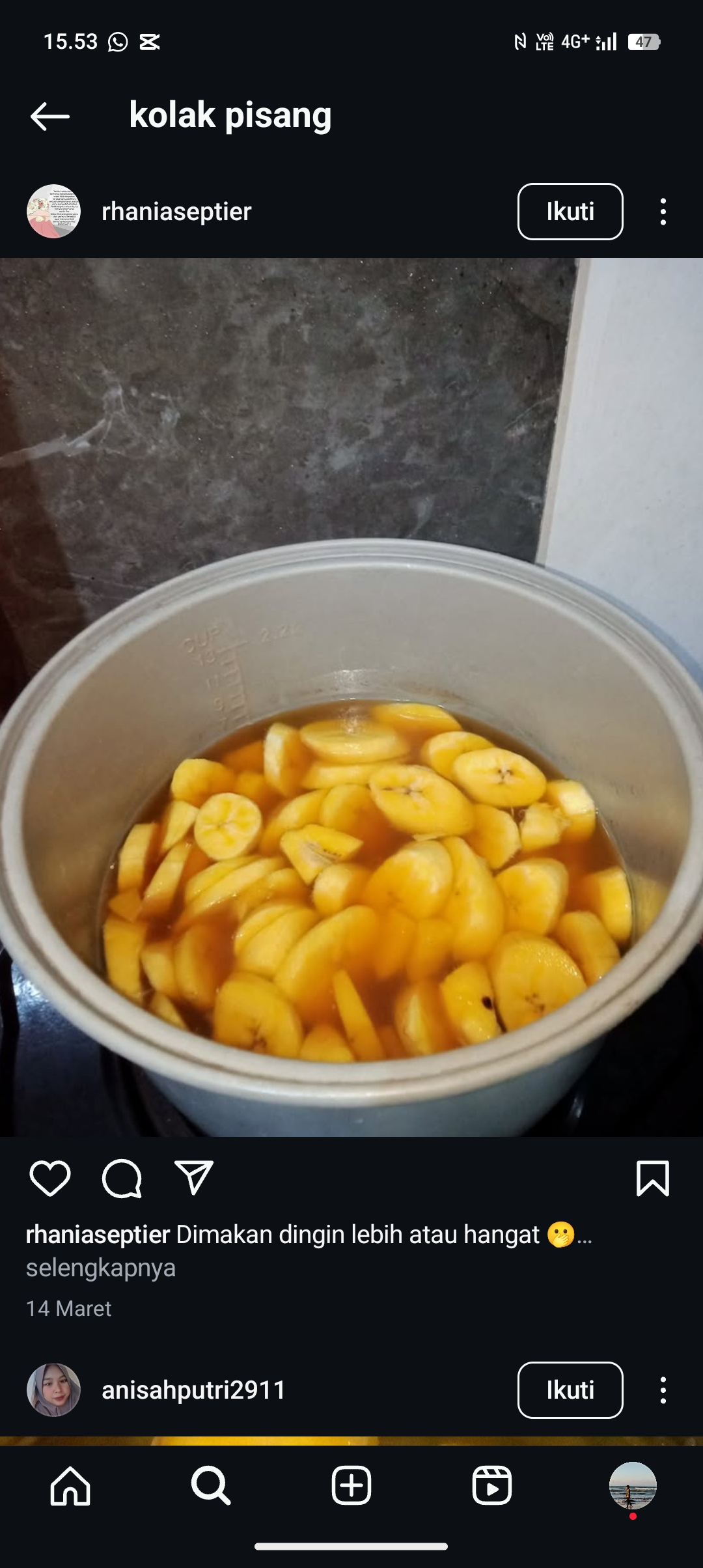 Resep kolak pisang tanpa santan