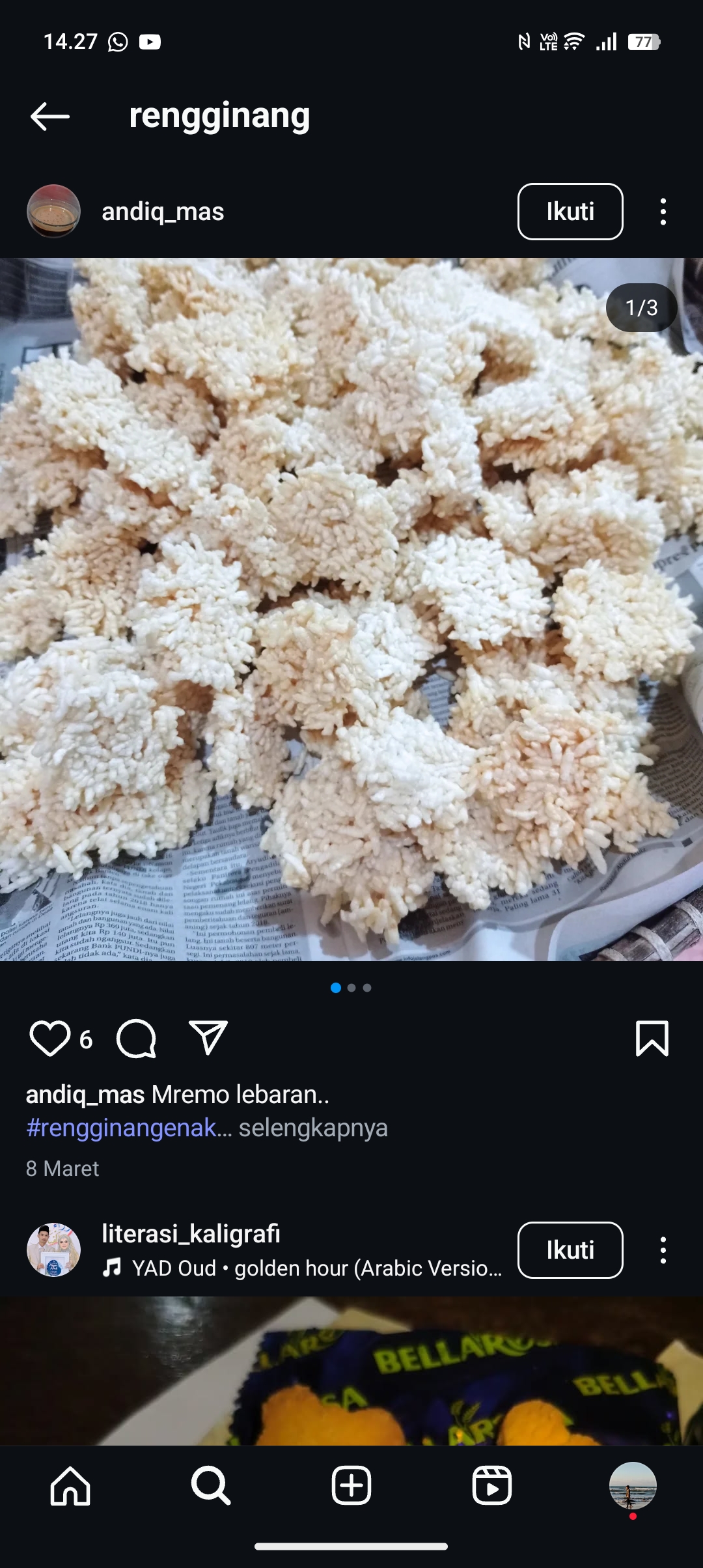 Resep Rengginang bawang terasi
