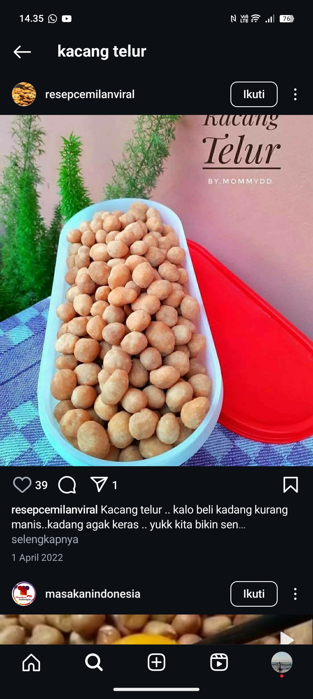 Resep kacang telur kesukaan keluarga