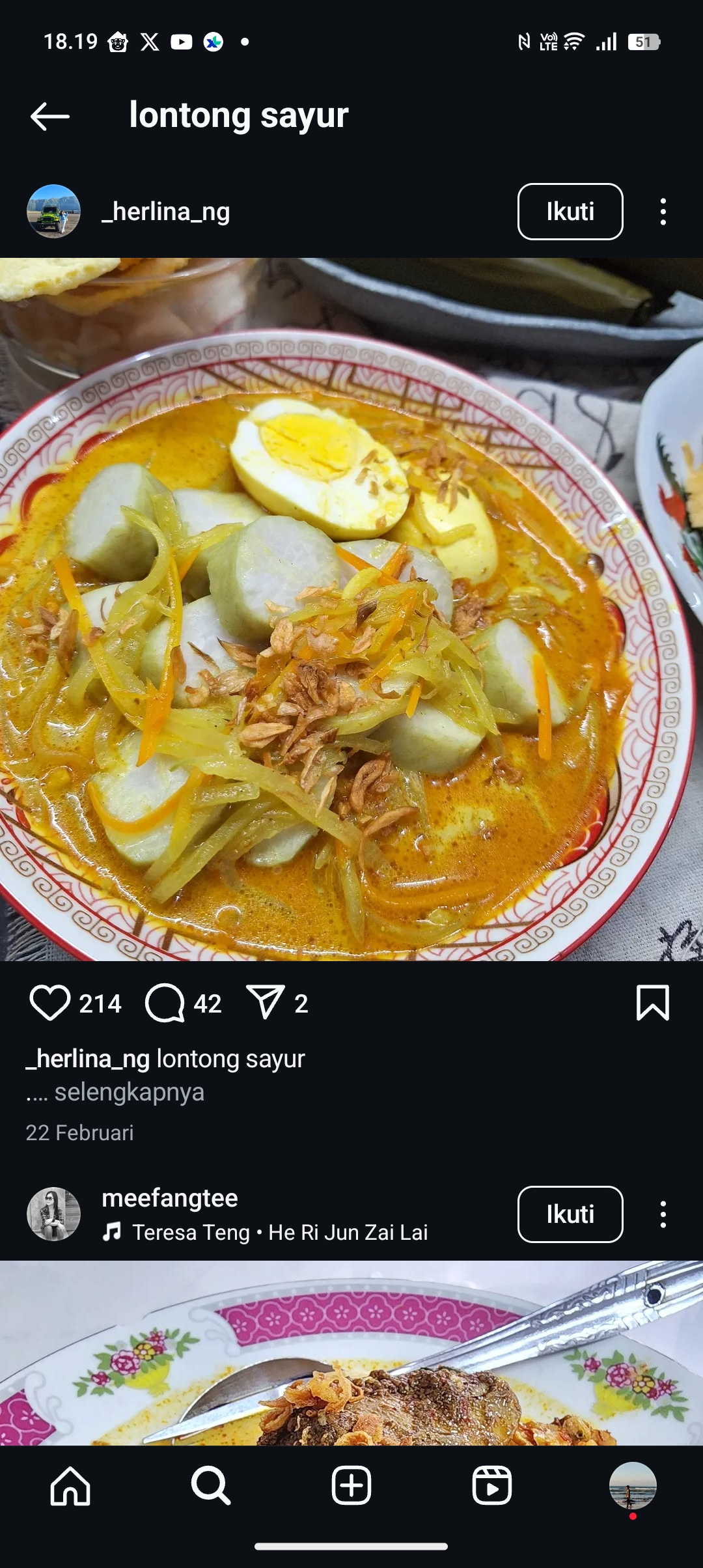 Resep lontong sayur enak