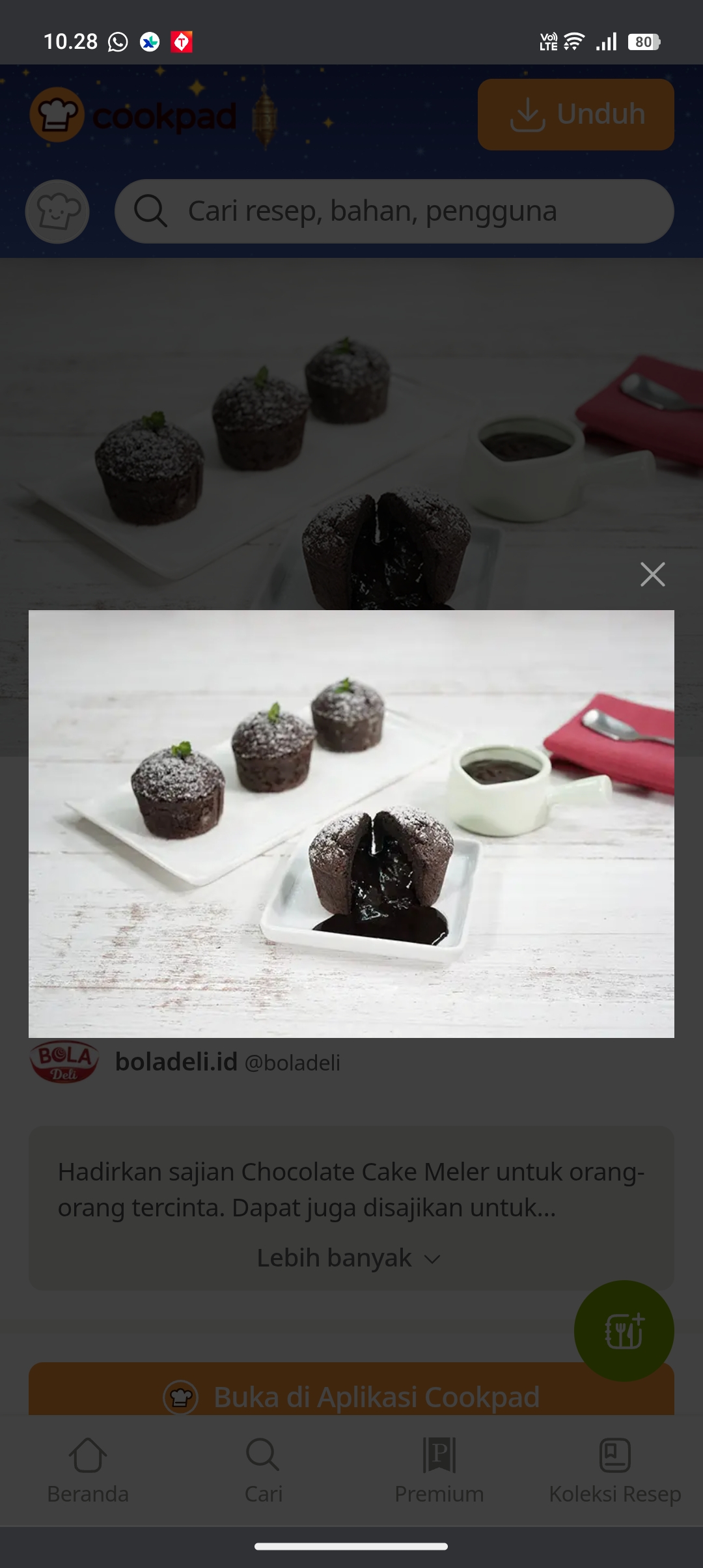 Resep dissert chocolate lava cake