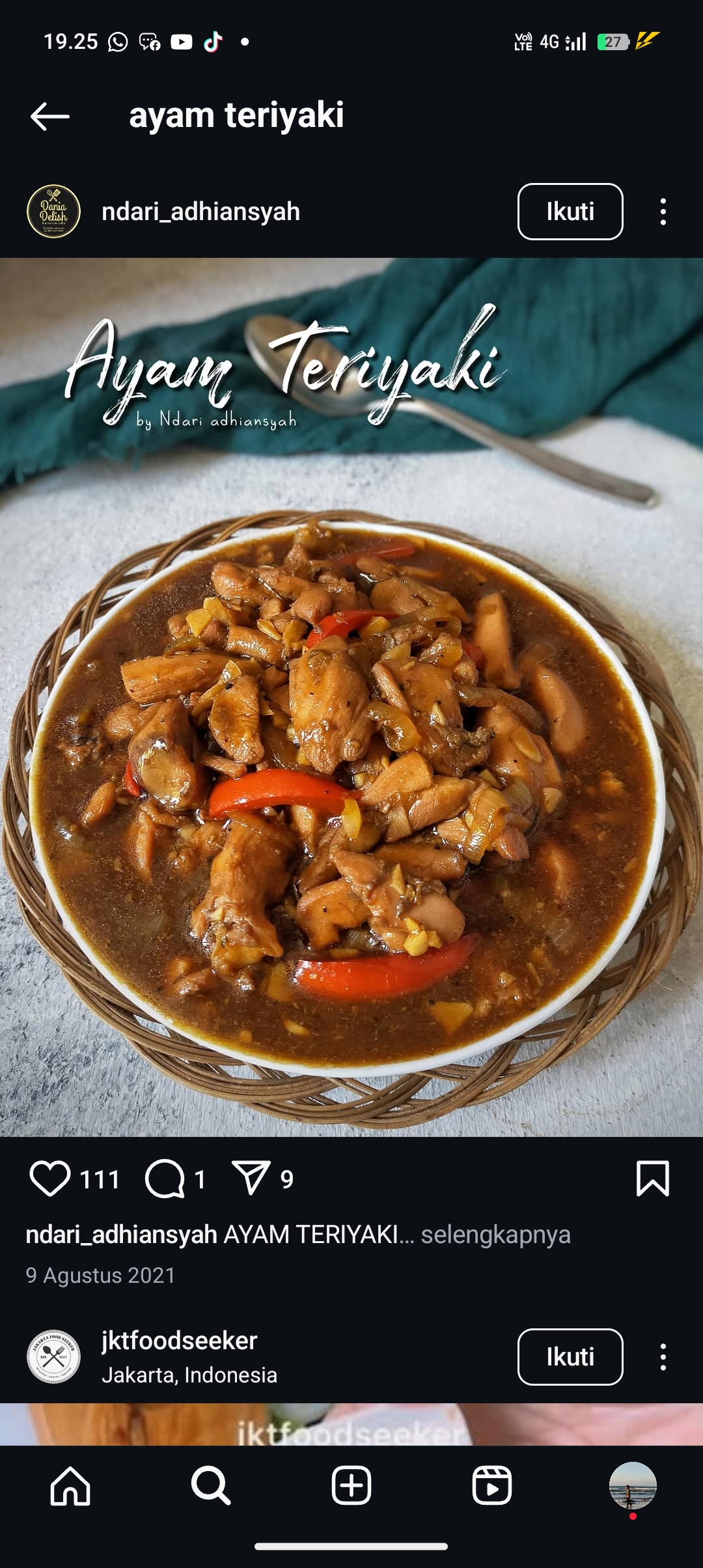 Resep Ayam Teriyaki