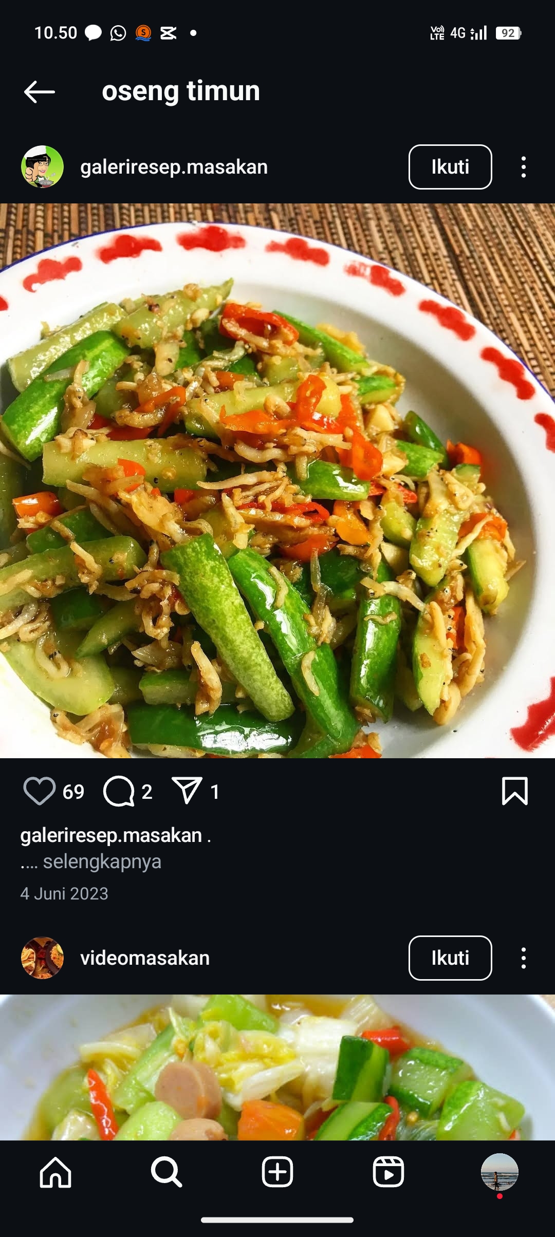 Resep Oseng Timun Enak