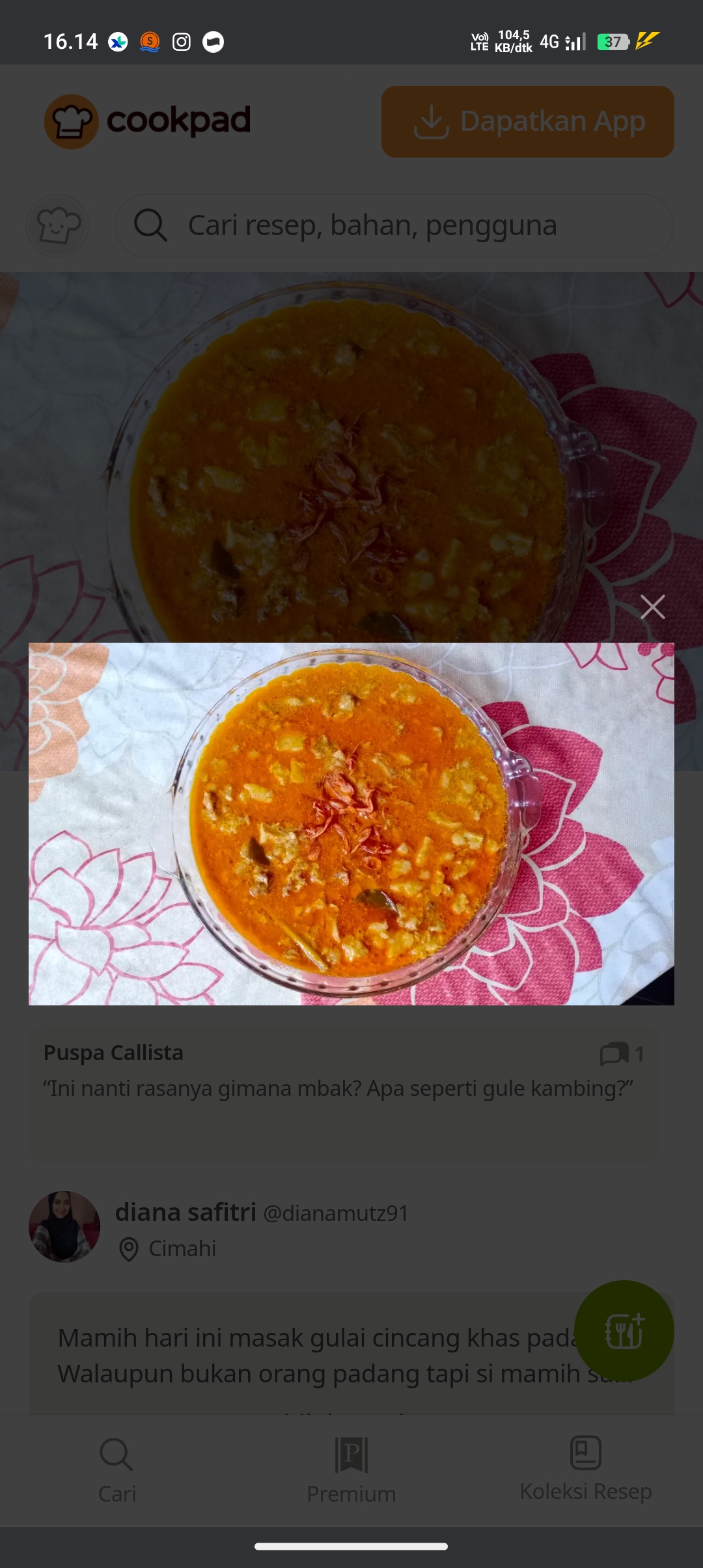 Gulai cincang khas padang super nikmat saat lebaran
