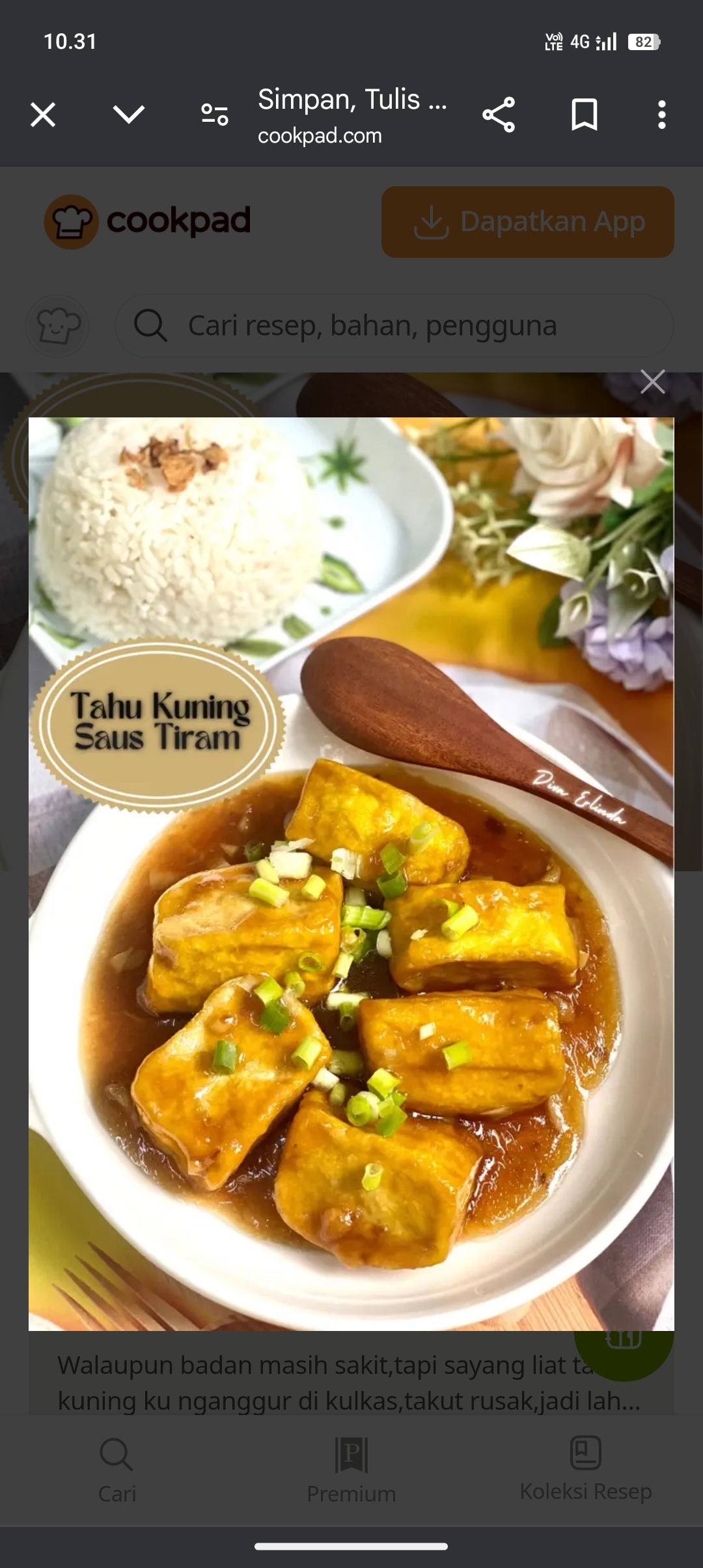 Resep Tahu Saus Tiram