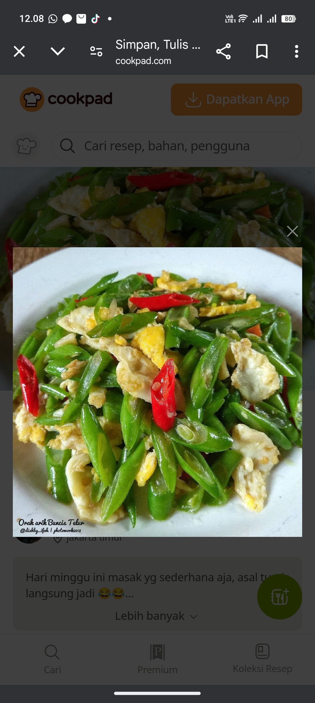 Orak-arik buncis telur