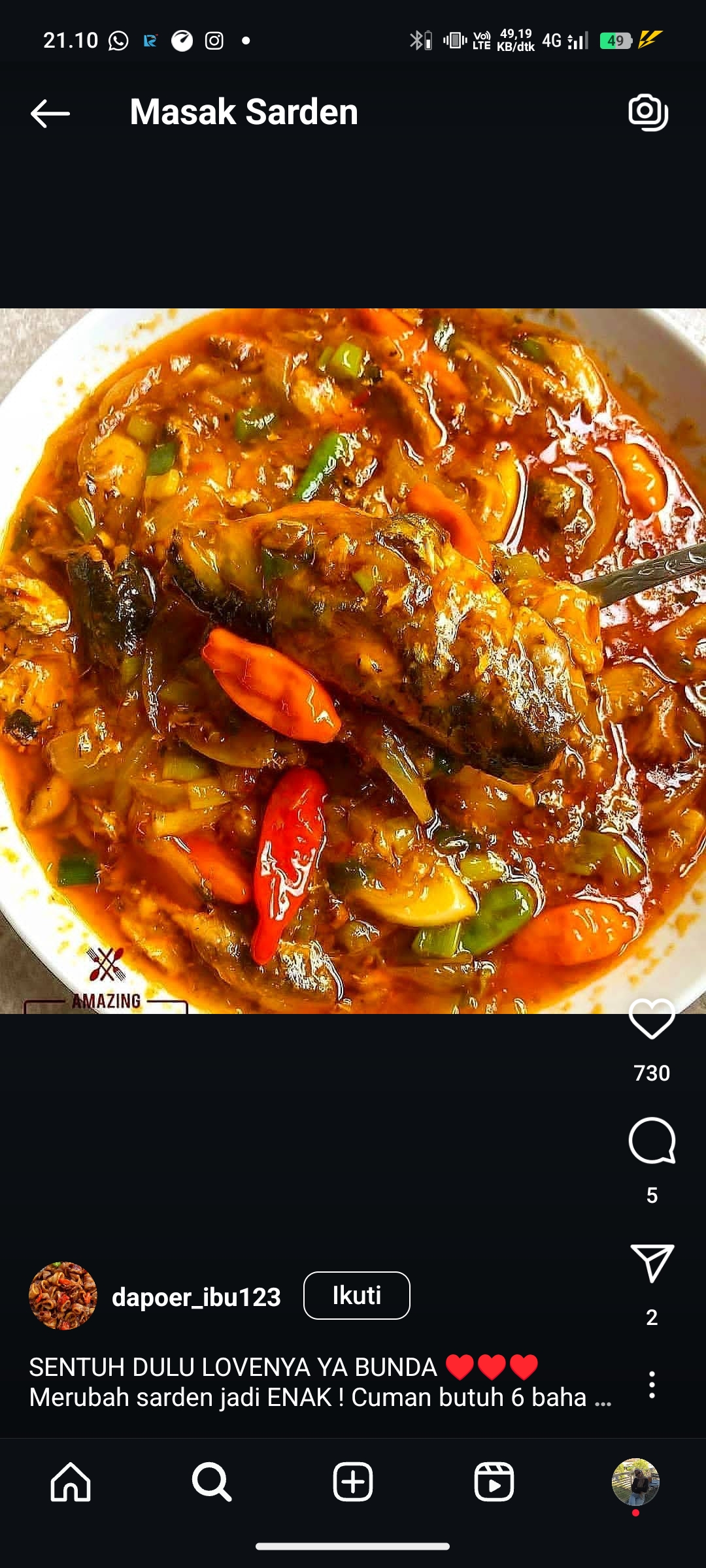 Ilustrasi Ikan Strimin Masak Sarden
