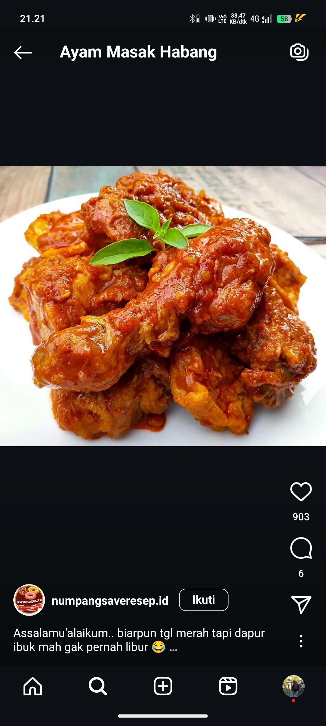 Ilustrasi Ayam Masak Habang