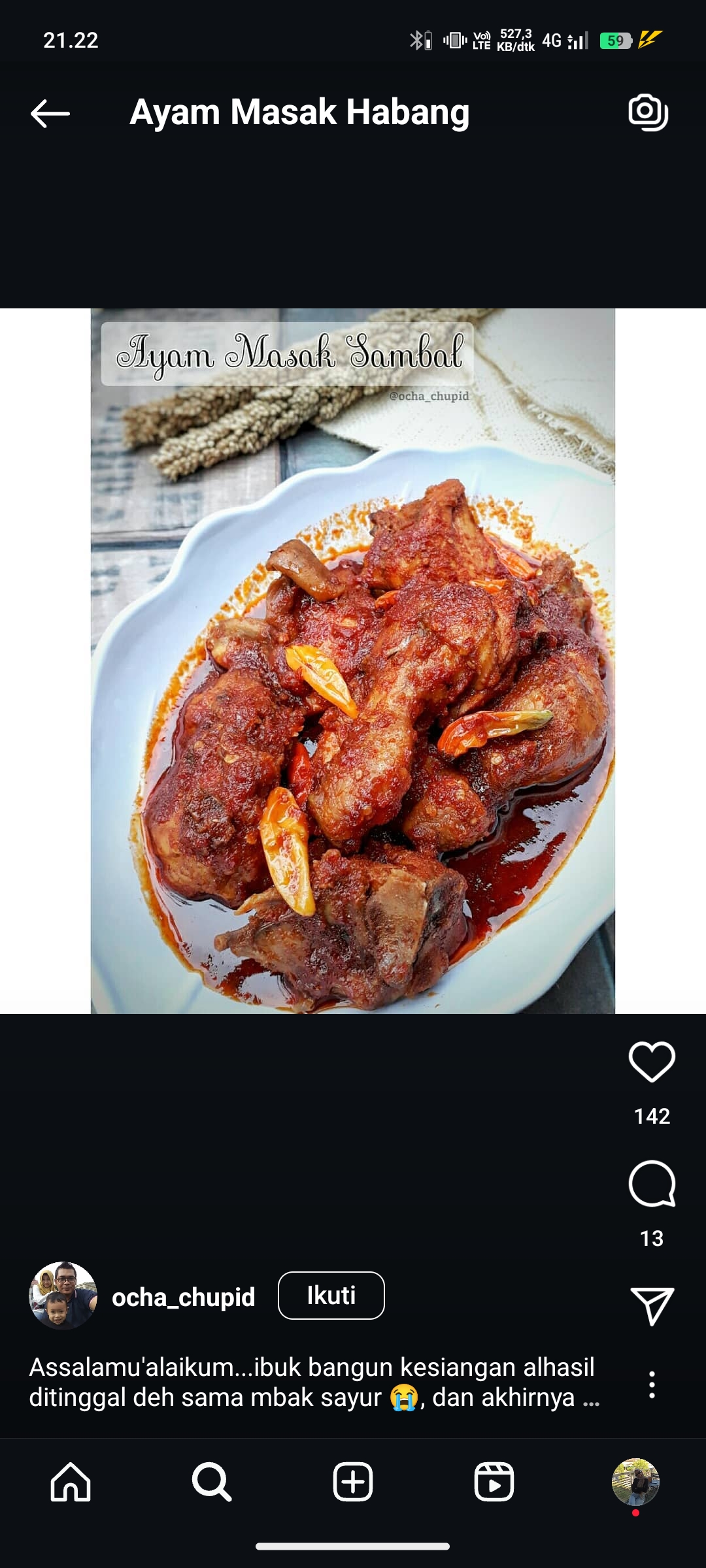 Ilustrasi Ayam Masak Habang