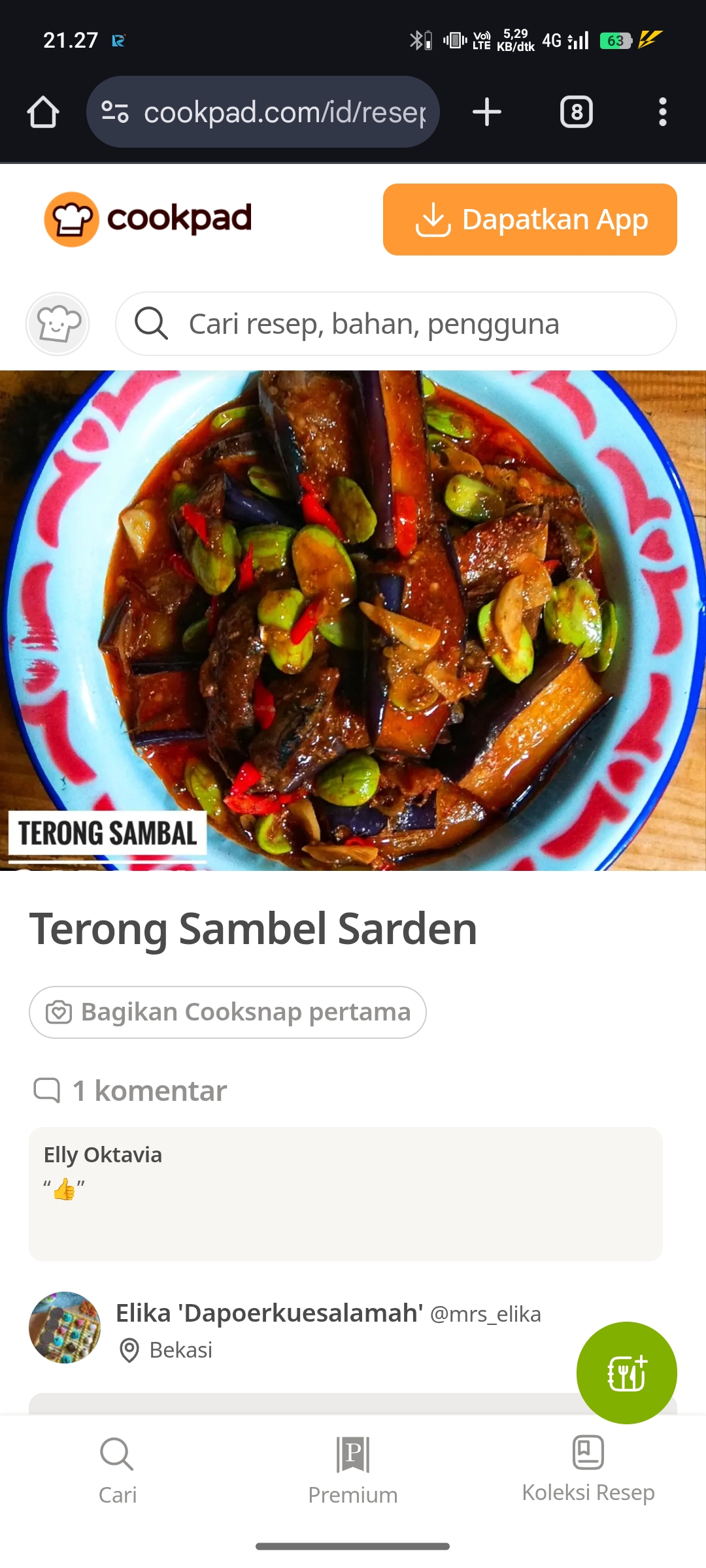 Ilustrasi Terong Masak Sarden