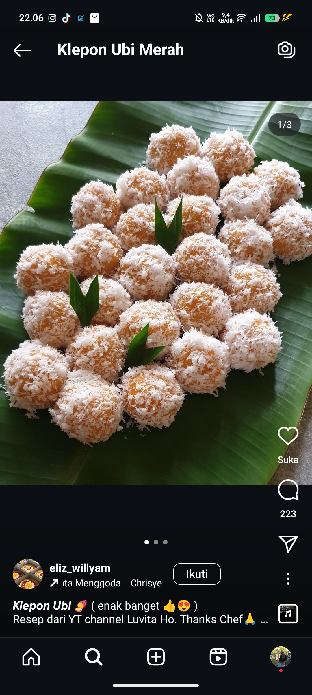 Klepon Ubi Merah