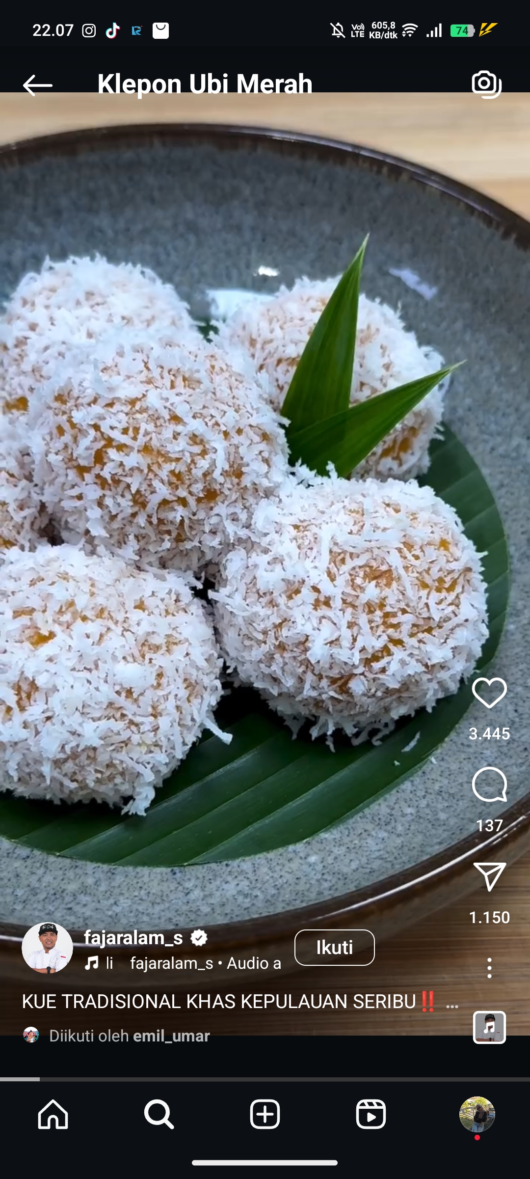 Klepon Ubi Merah