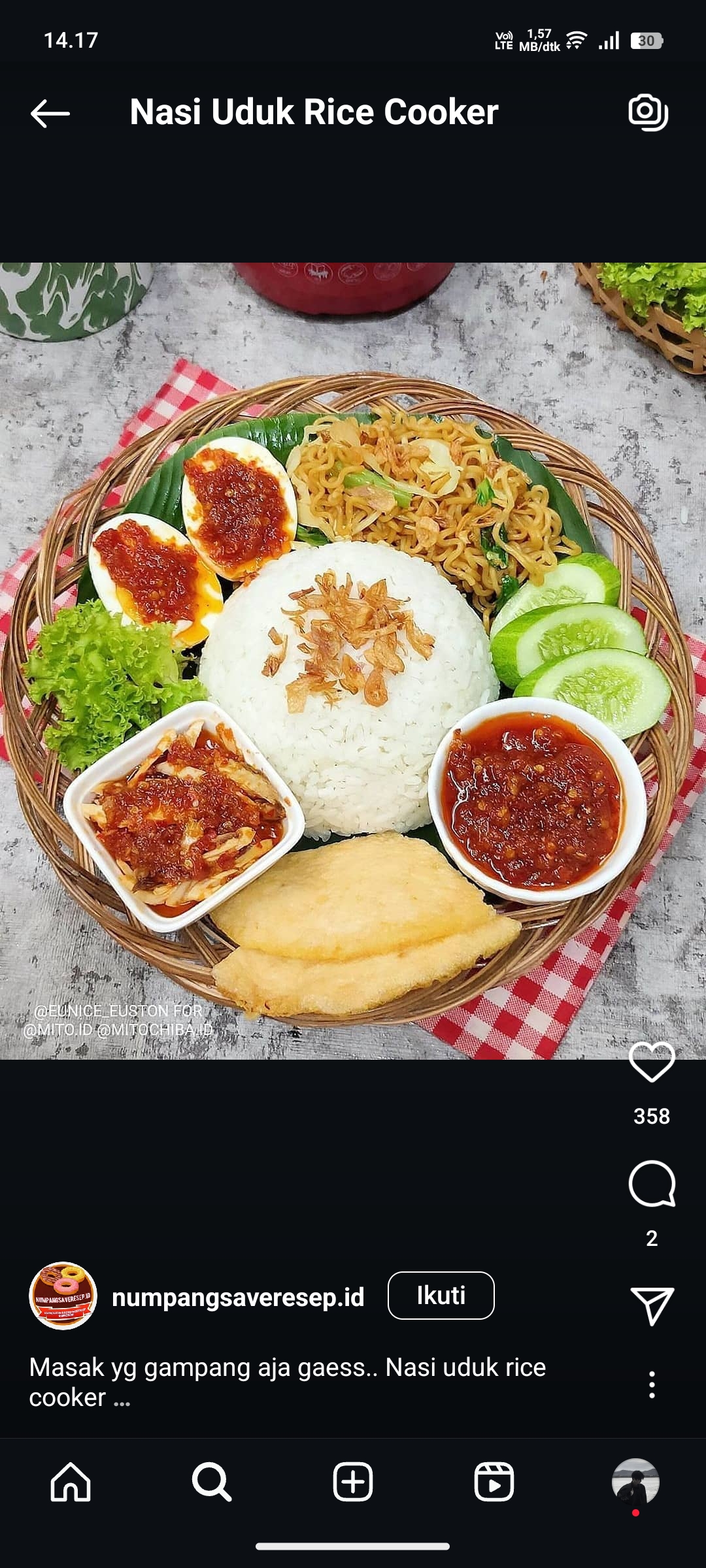 Nasi Uduk Rice Cooker
