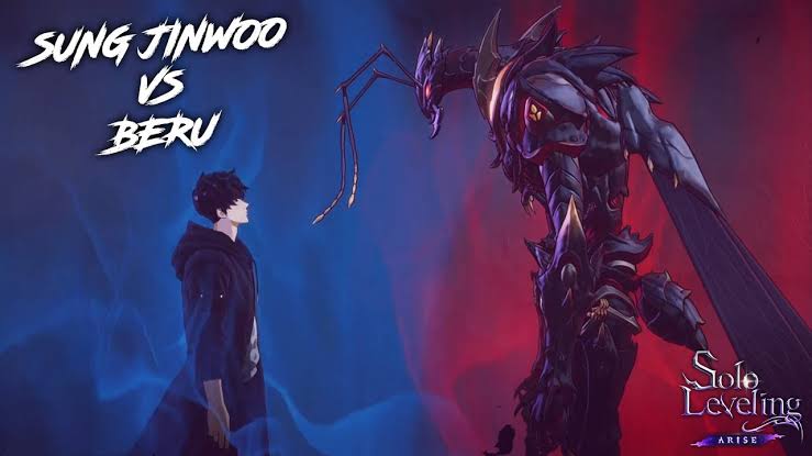 Pertarungan paling di Solo leveling Arise antara beru si monster semut dan sung Jinwoo