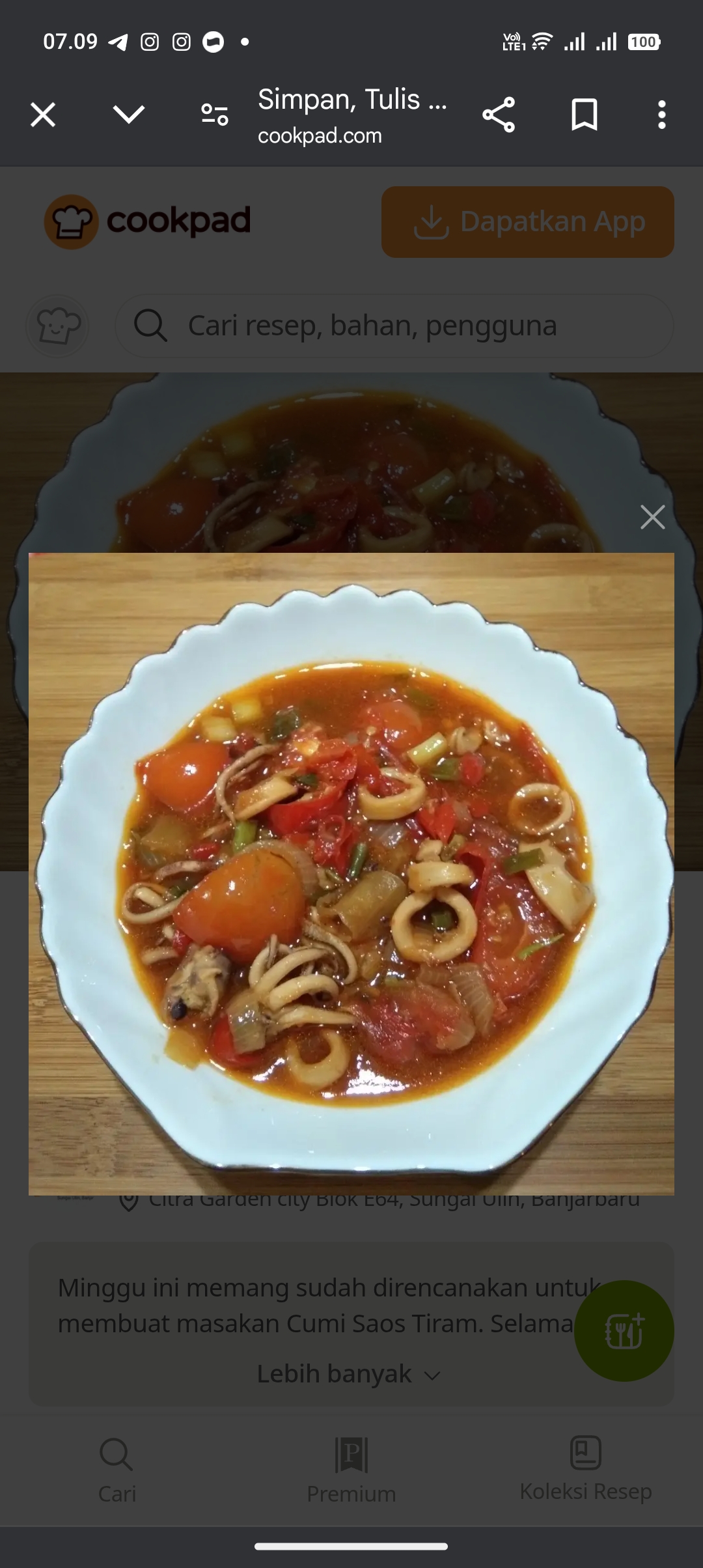 Resep Cumi Saus Tiram